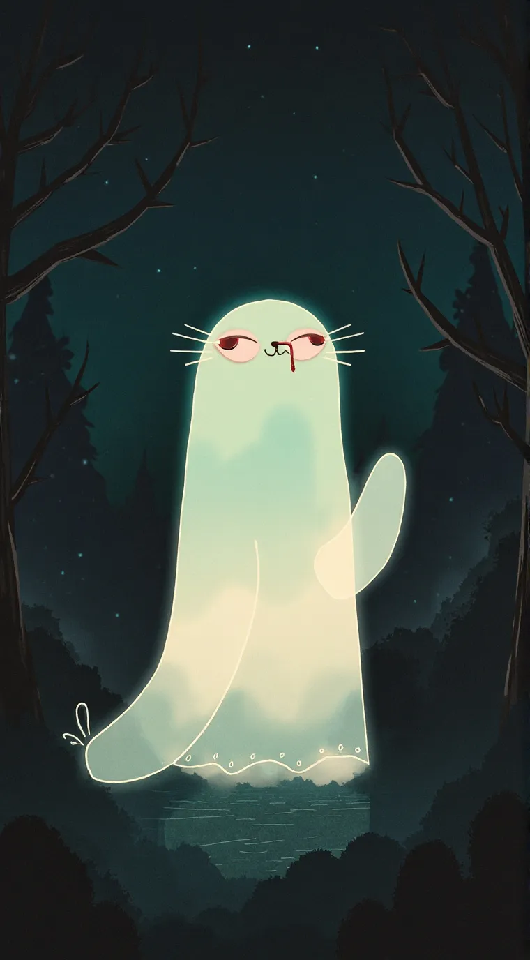ai character: stupid ghost cat background