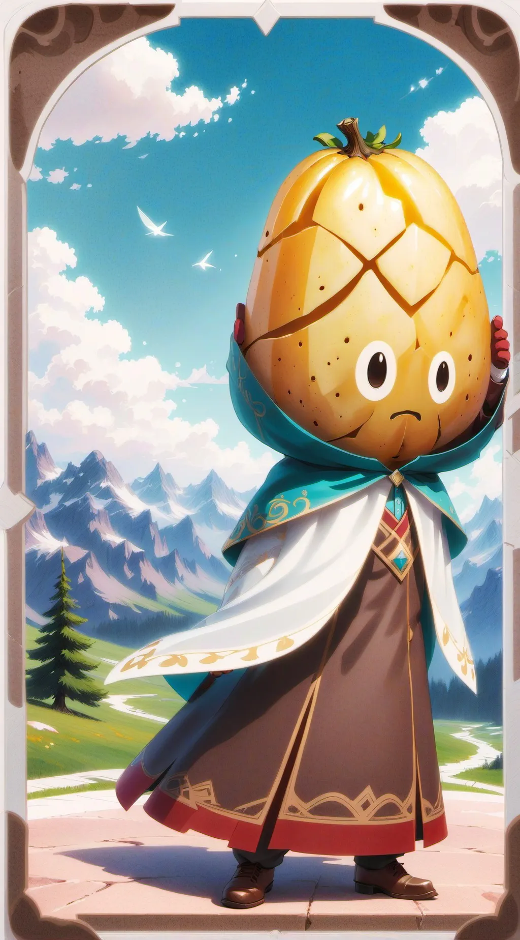 ai character: P0t4t0 background