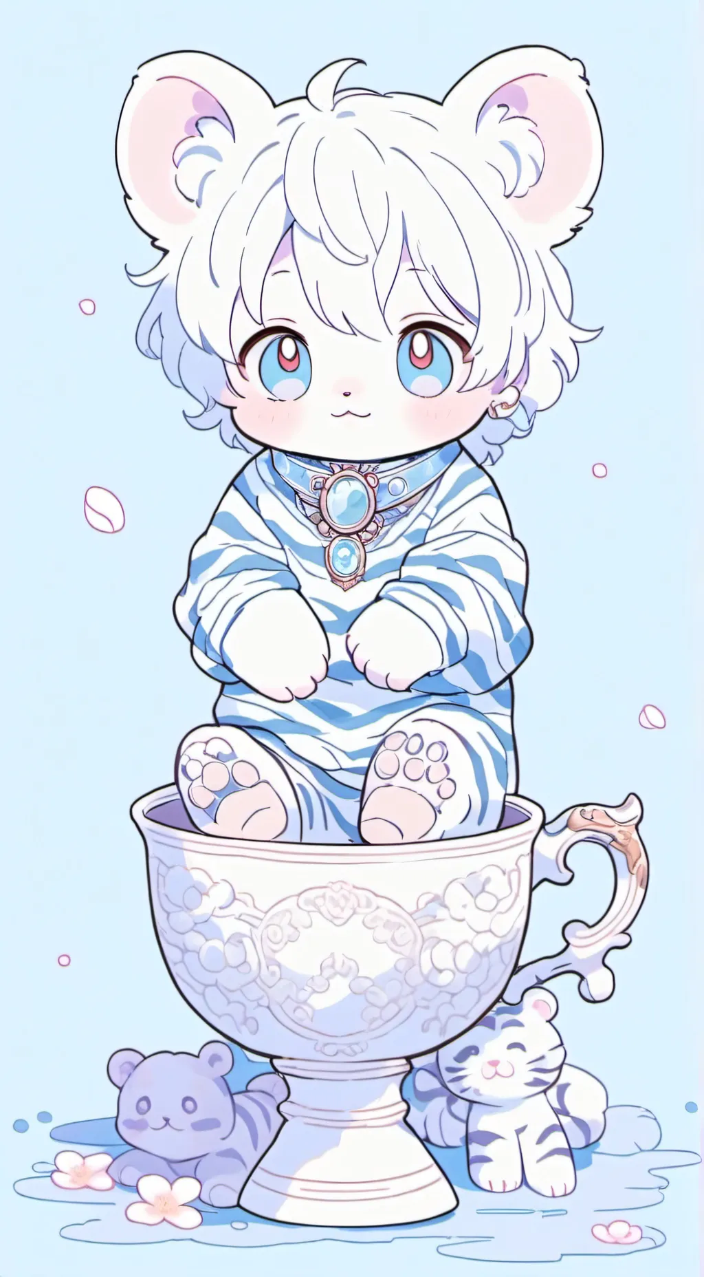 ai character: White tiger prince background