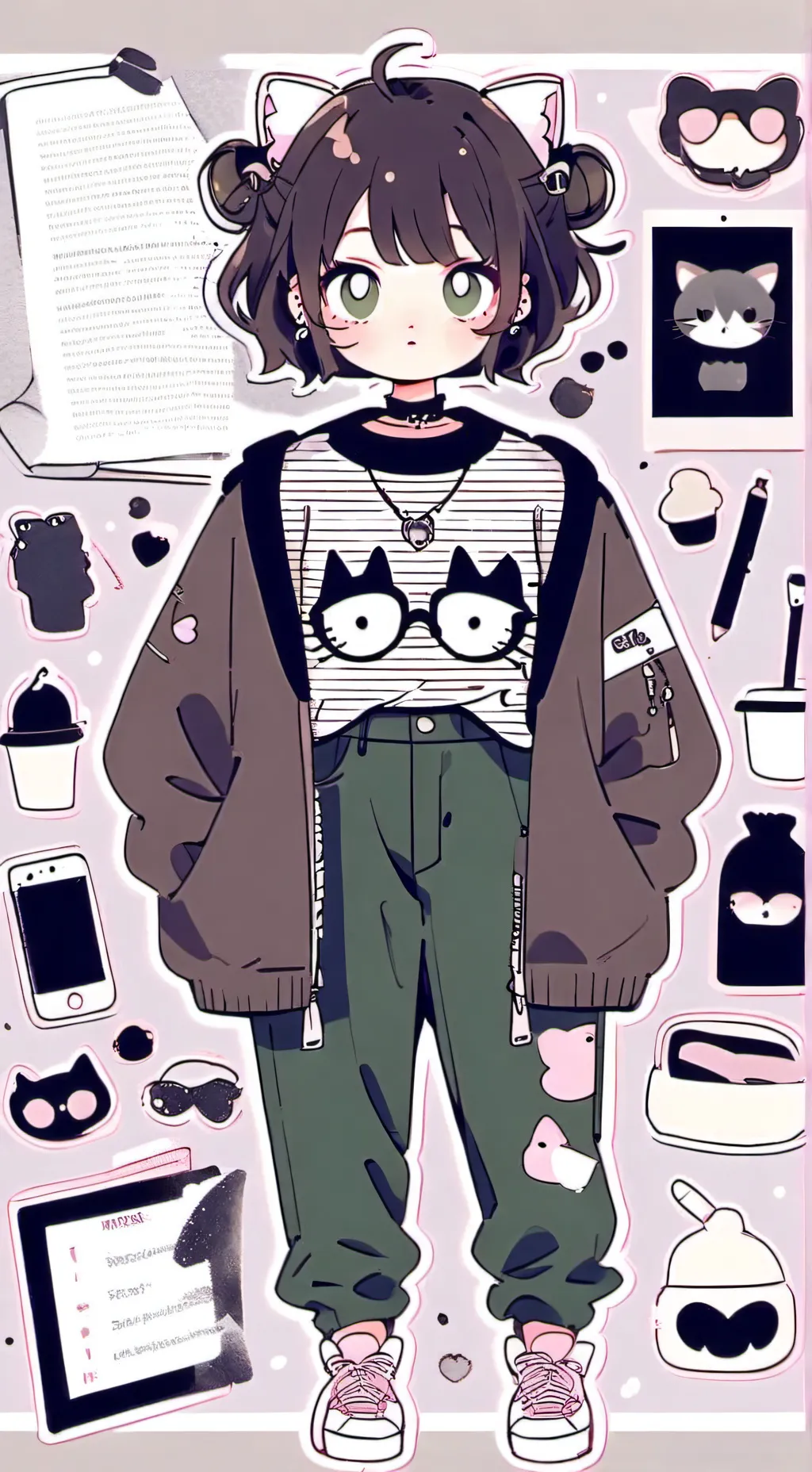 ai character: Hermione Gray background