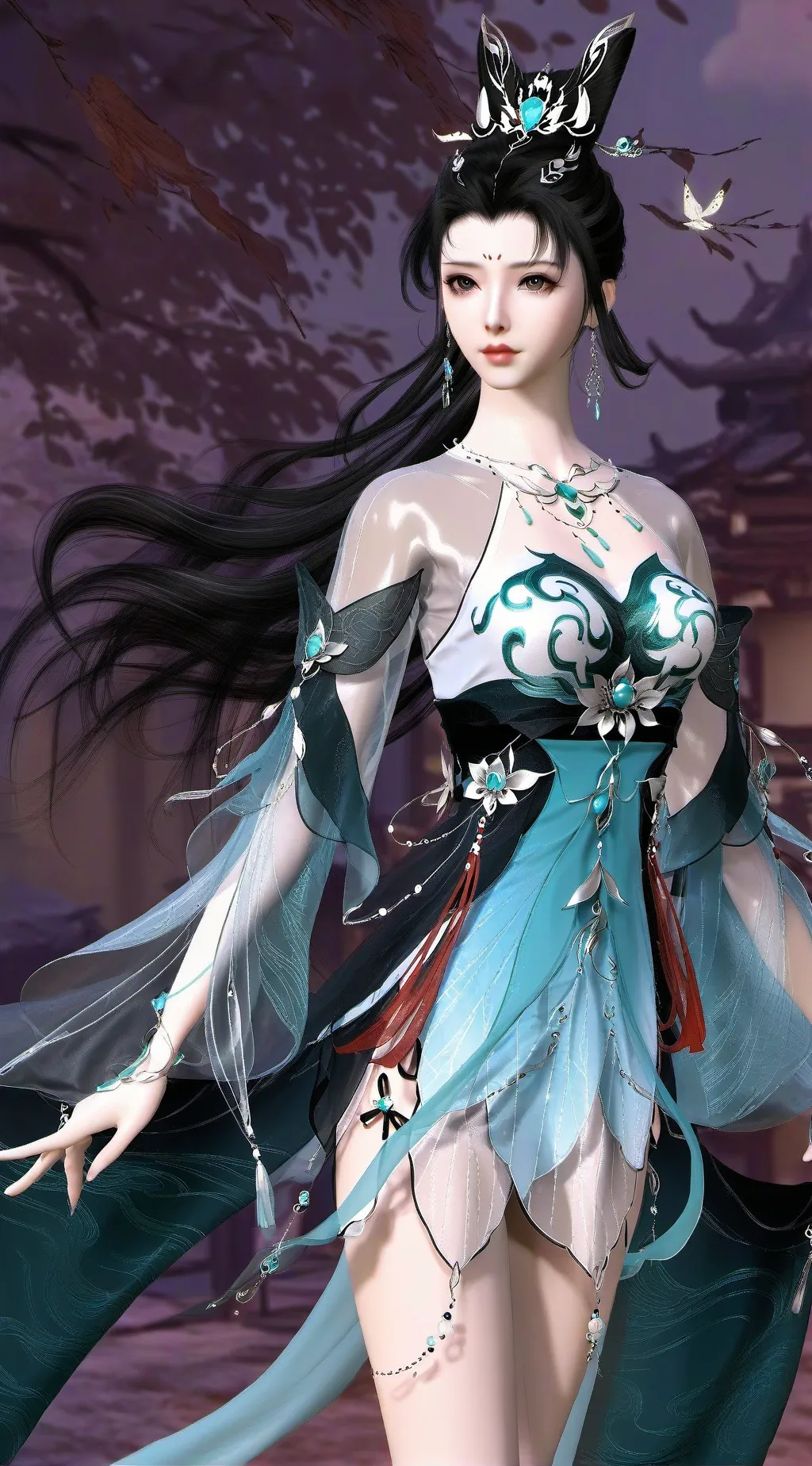 ai character: girl  background