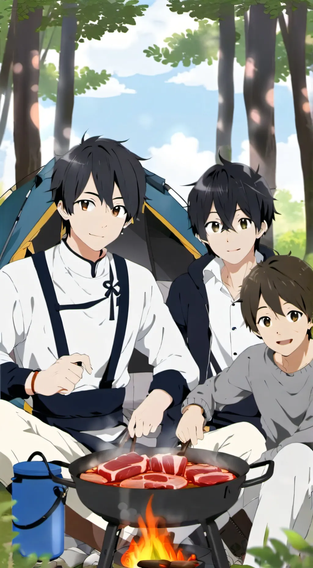 ai character: Camping trip background