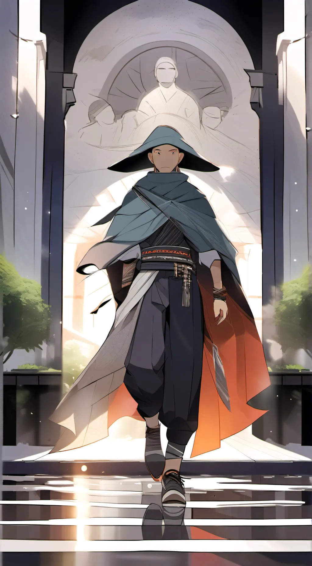 ai character: op singing battle background