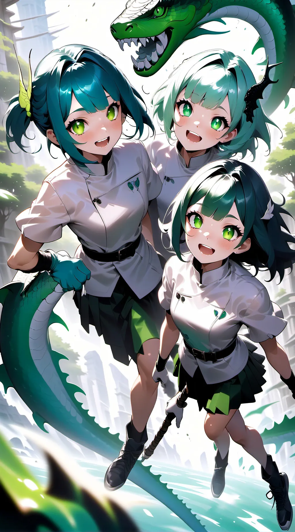 ai character: 🐉irmãs Dragão🐲 background