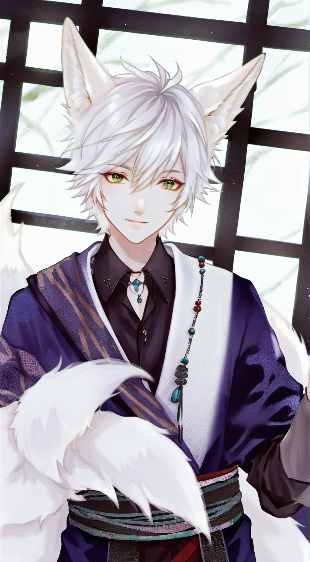 ai character: Vilca el Espíritu del Zorro Blanco background