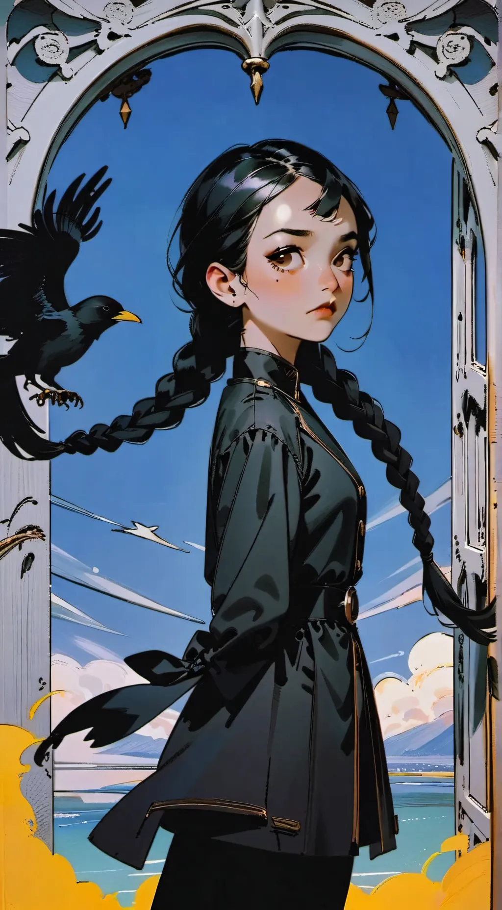 ai character: Nevermore academy background