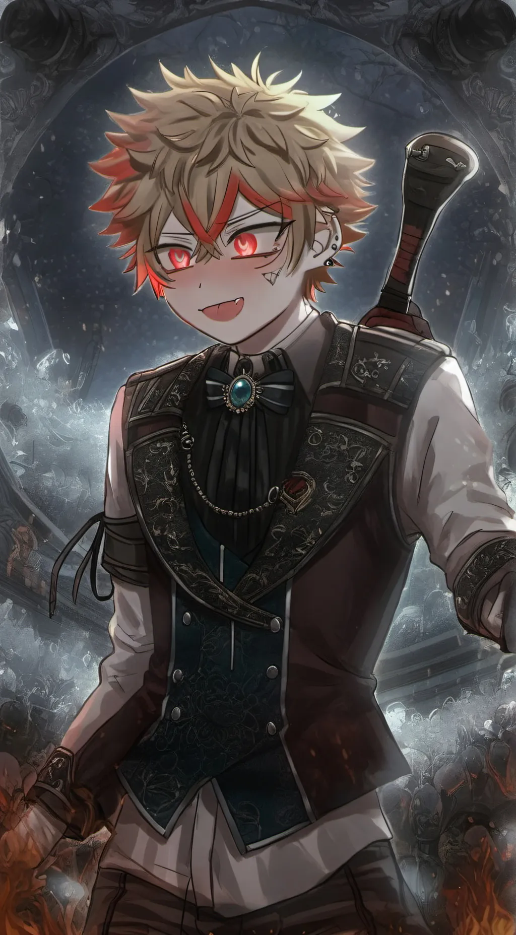 ai character: Bakugou apaixonado background
