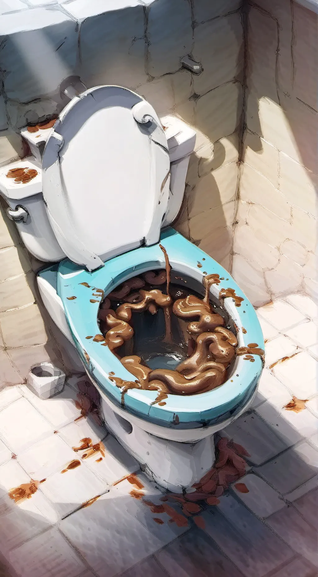 ai character: poop toilet  background