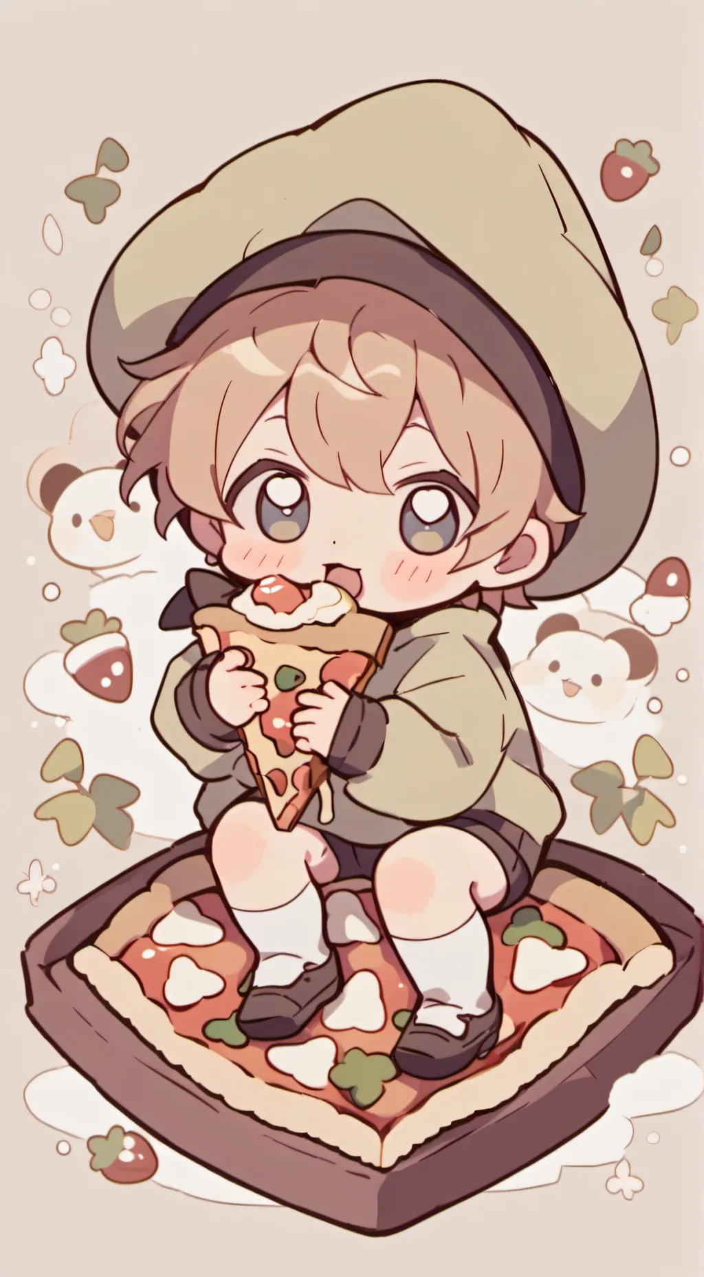 ai character: Pizza babies background