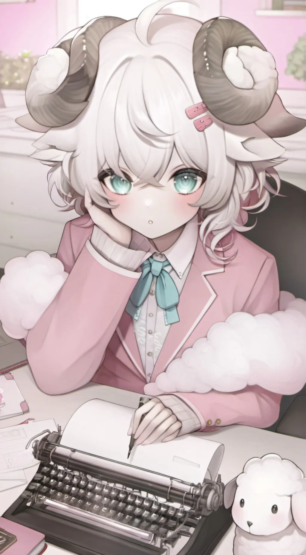 ai character: Sheep Writer background