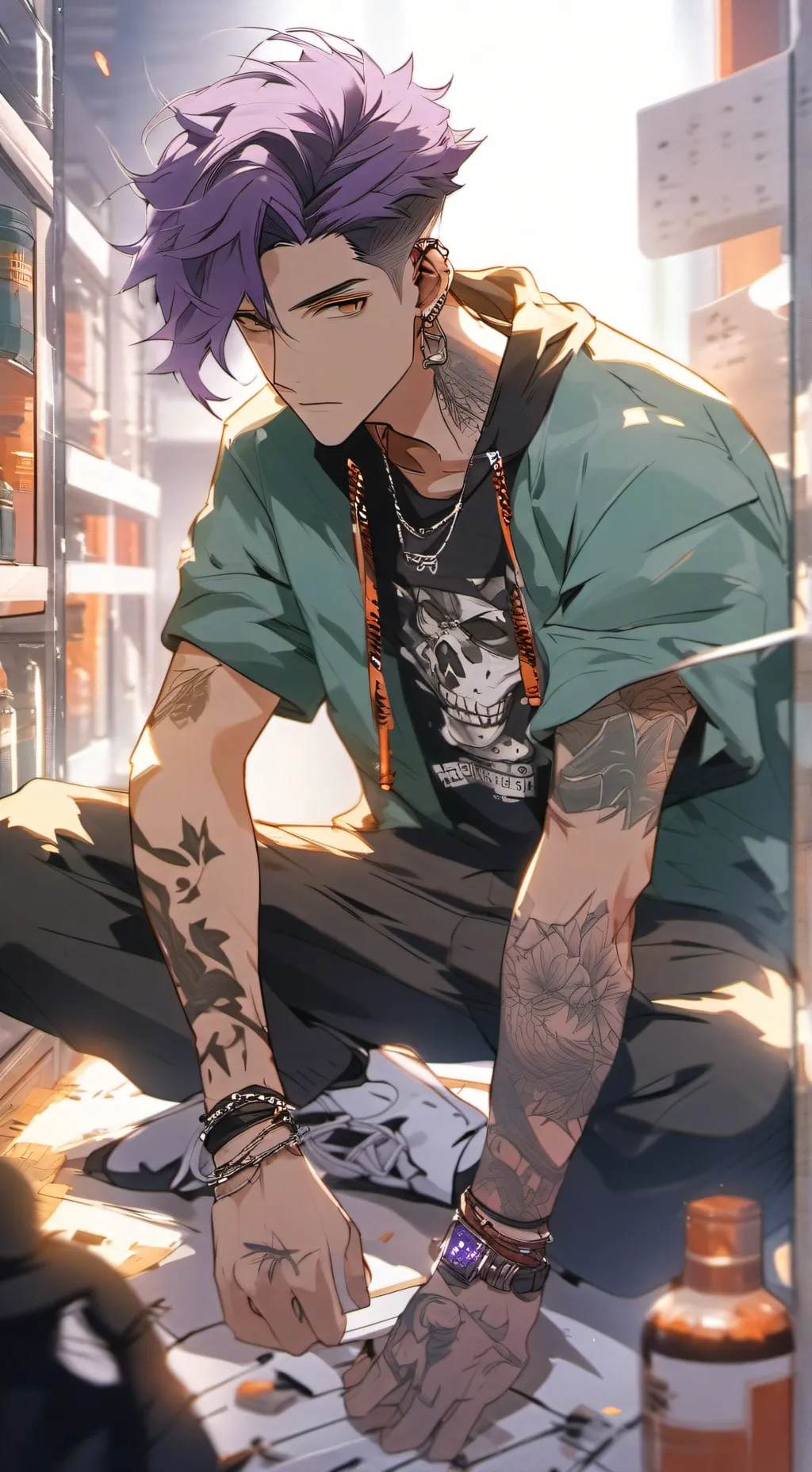 ai character: 💜Thanos💜 background