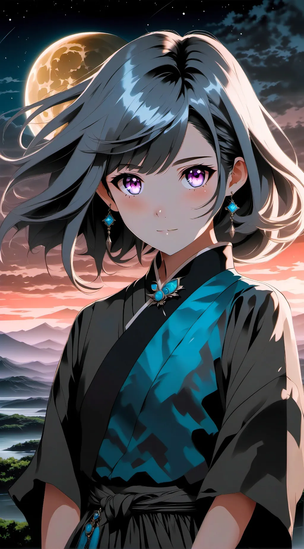 ai character: moon background