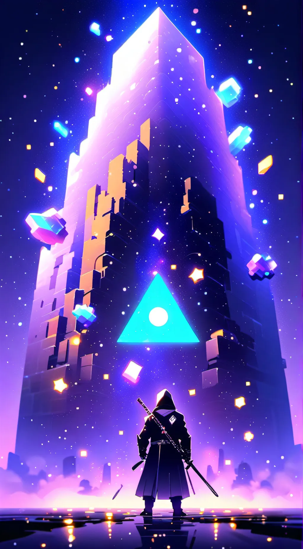 ai character: galaxy background