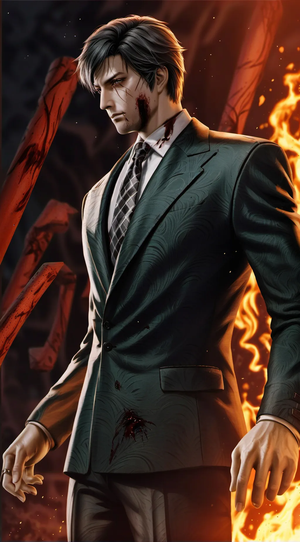 ai character: Mafia dad  background