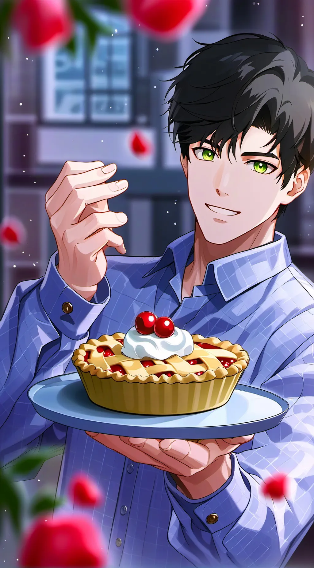 ai character: Mha (Pie fight) background