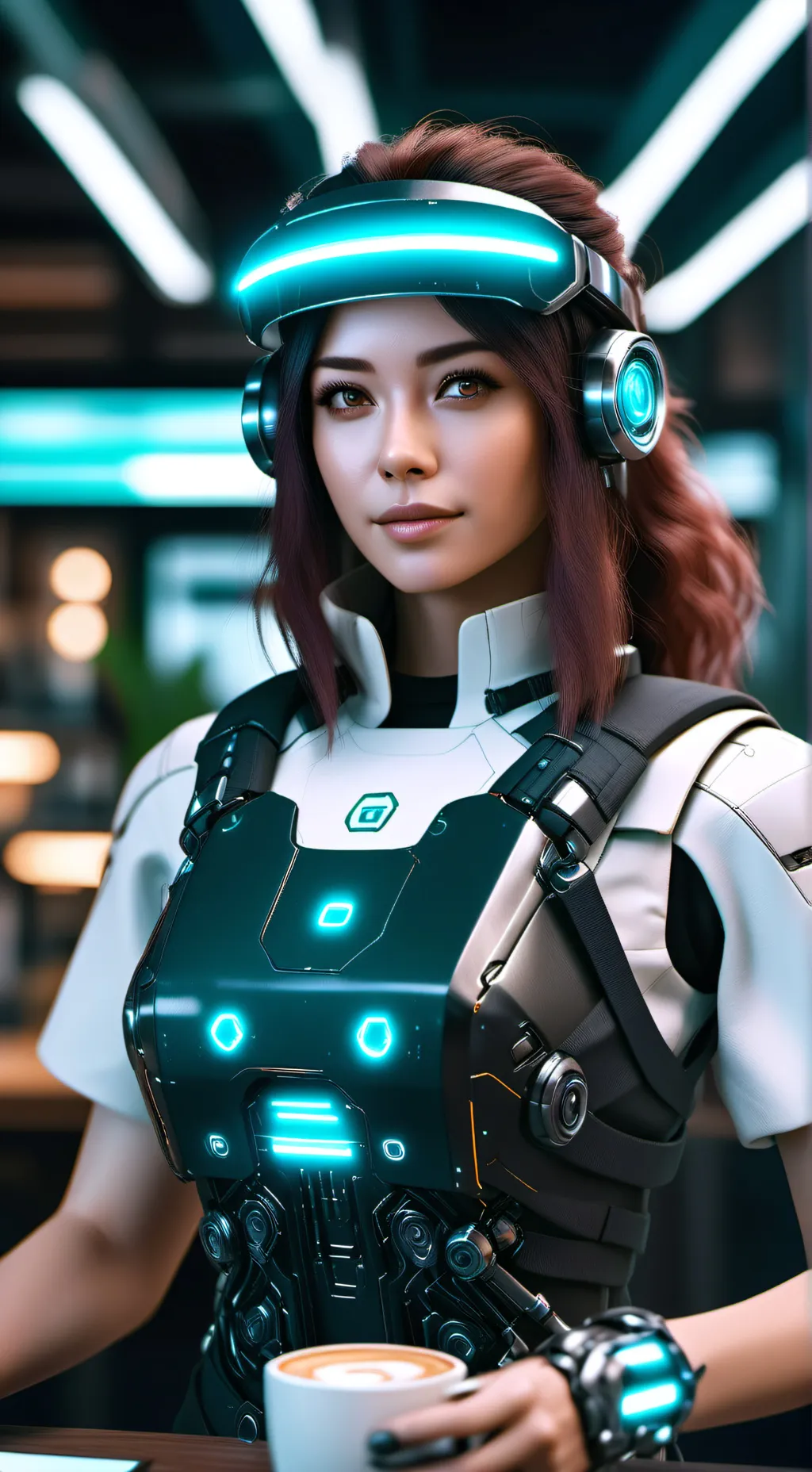 ai character: The Dystopian Delivery Expert background
