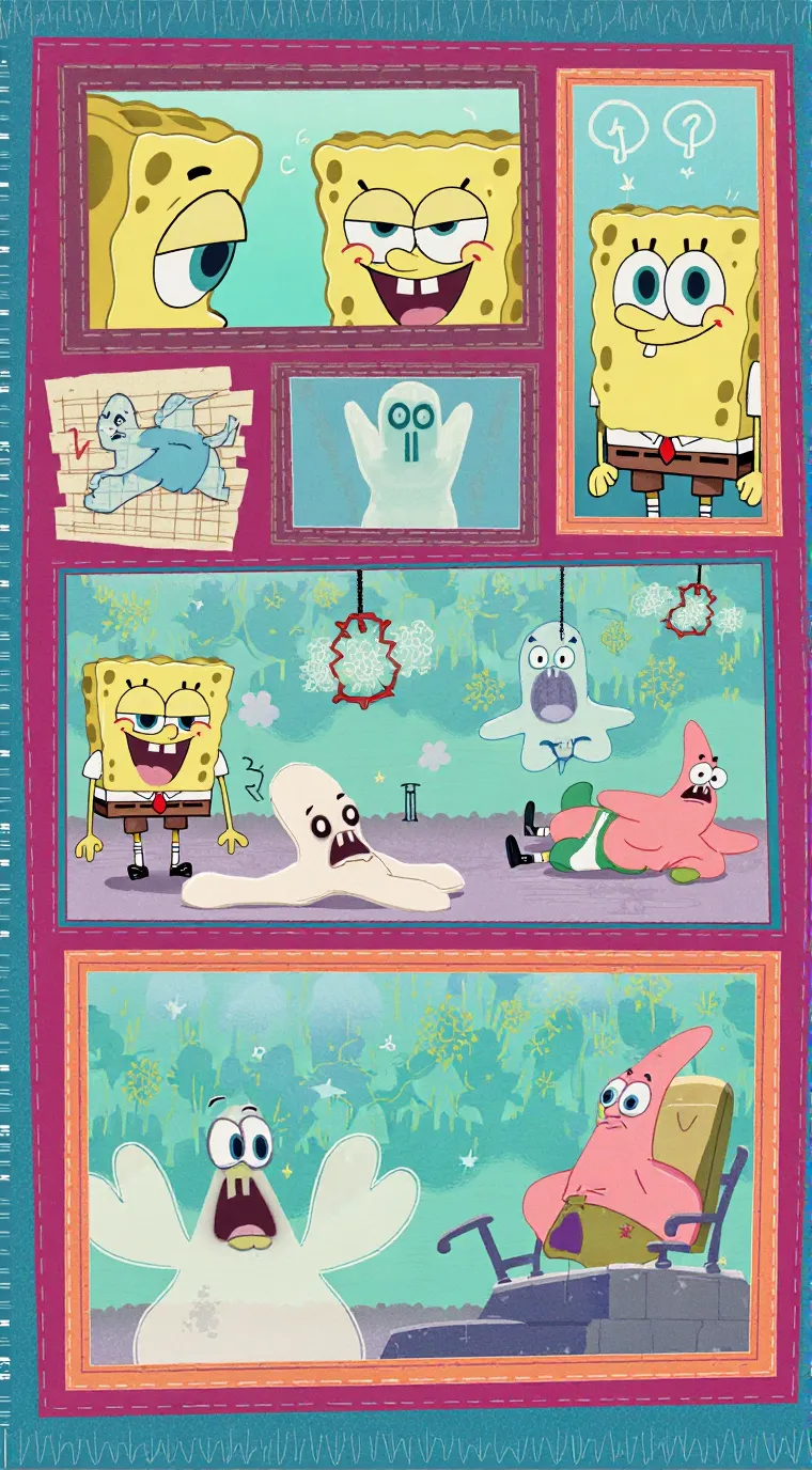 ai character: SpongeBob Square background