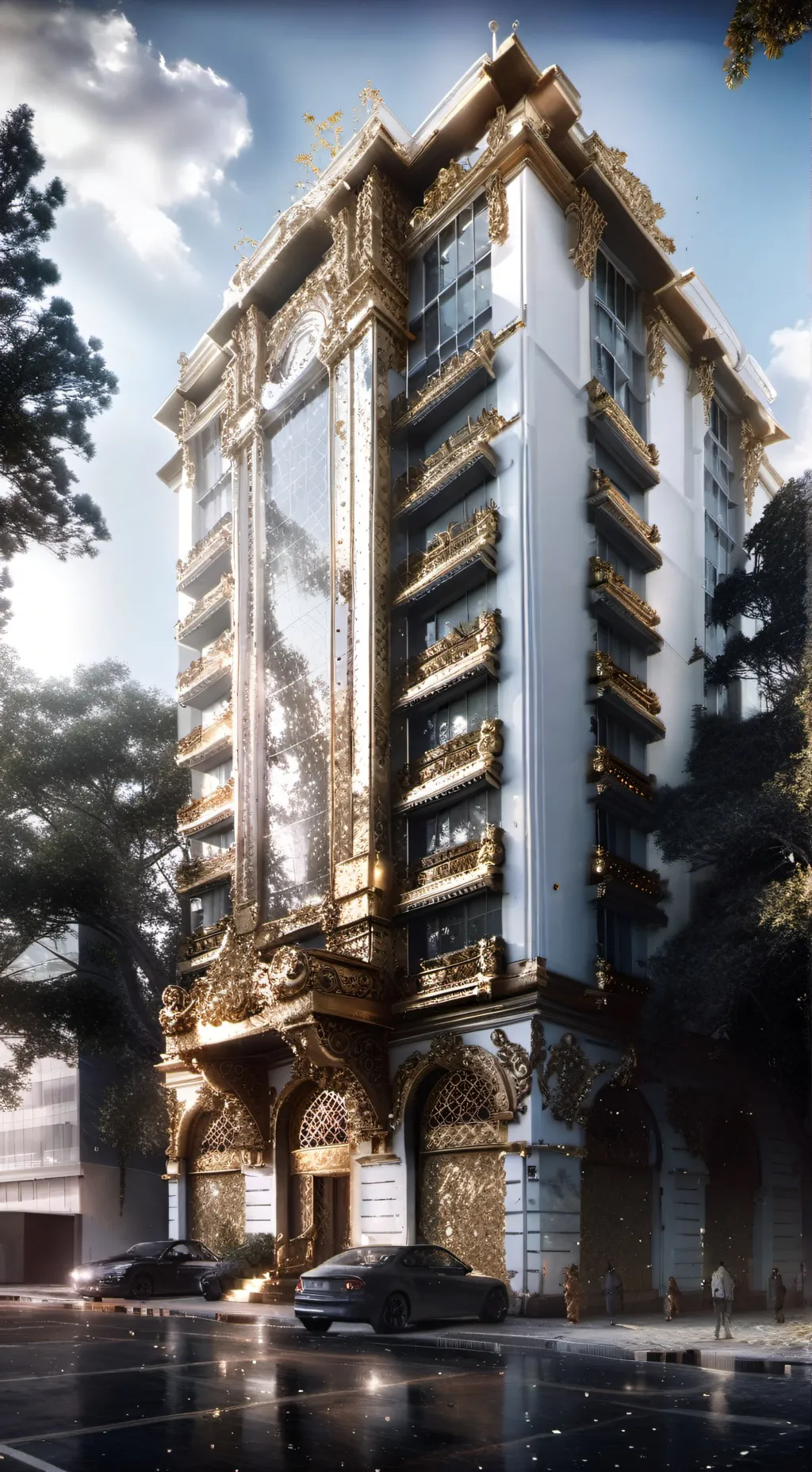 ai character: SunLight hotel  background