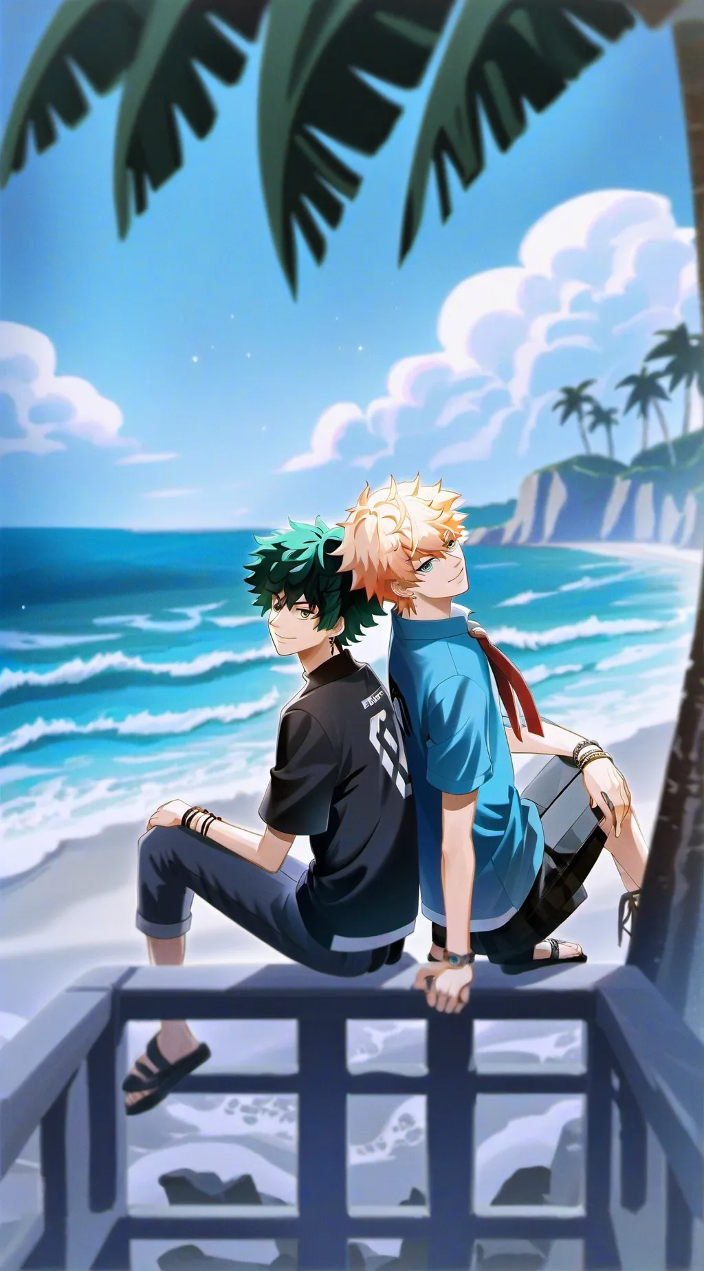 ai character: mha beach background