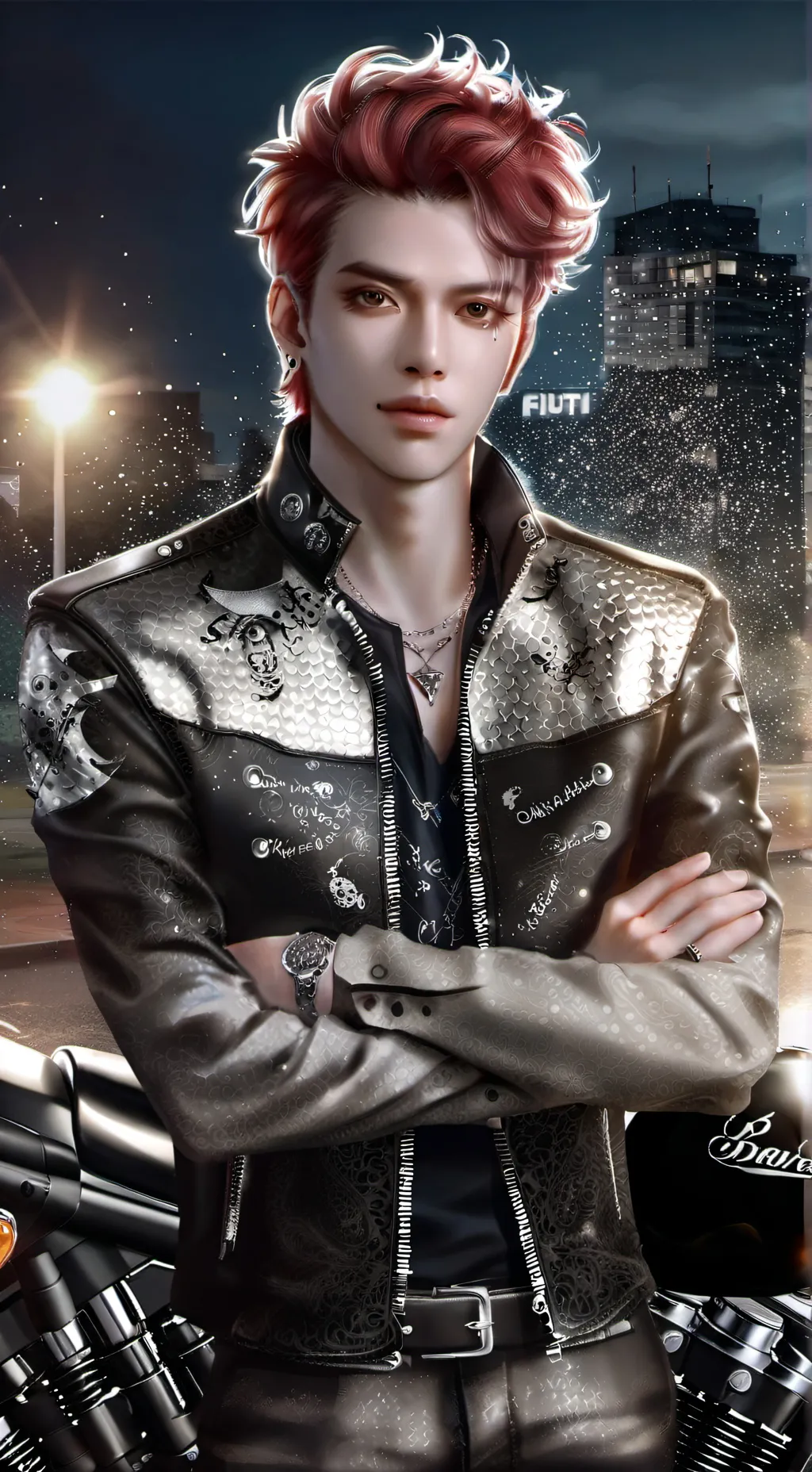 ai character: levii knight  background