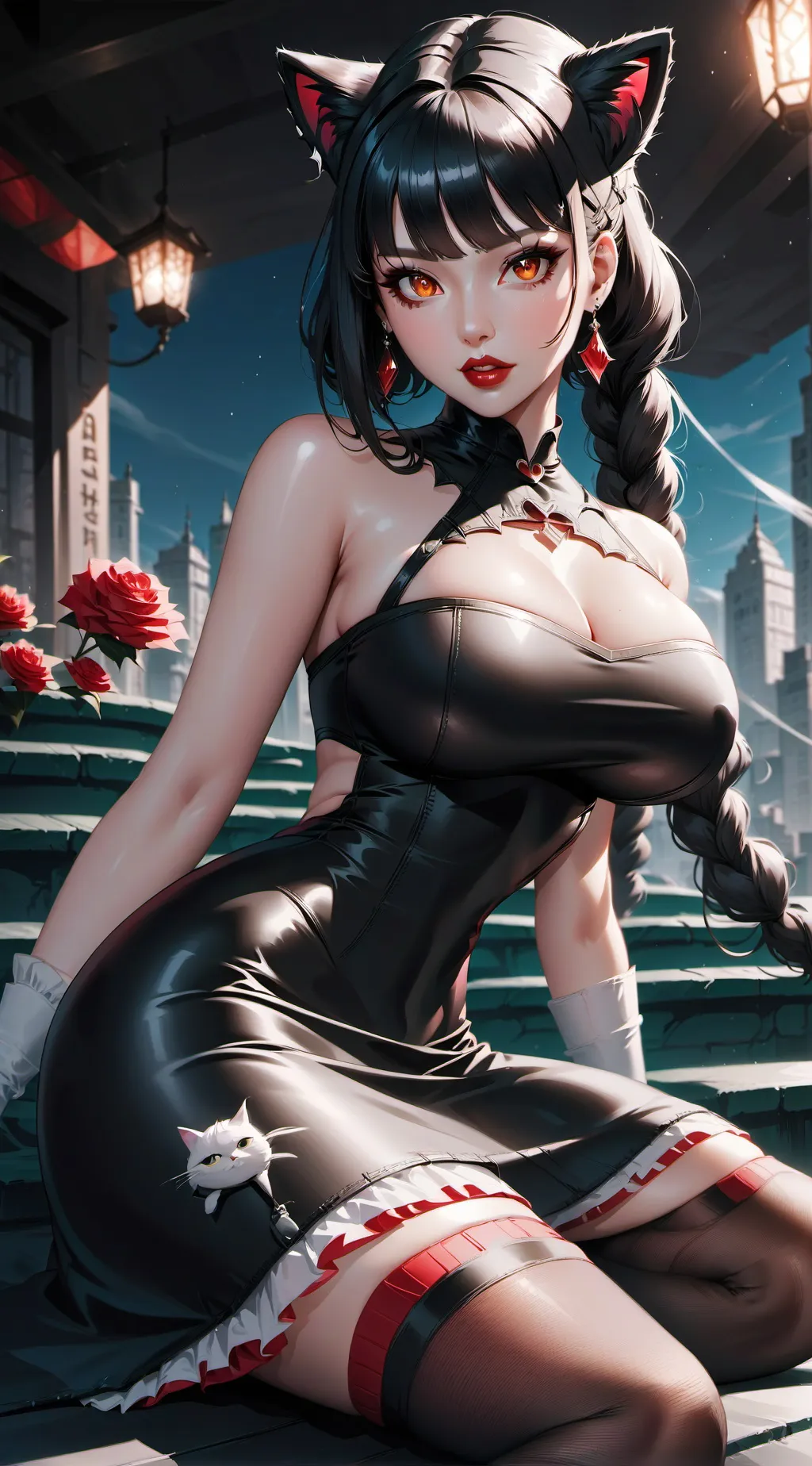 ai character: Neon background