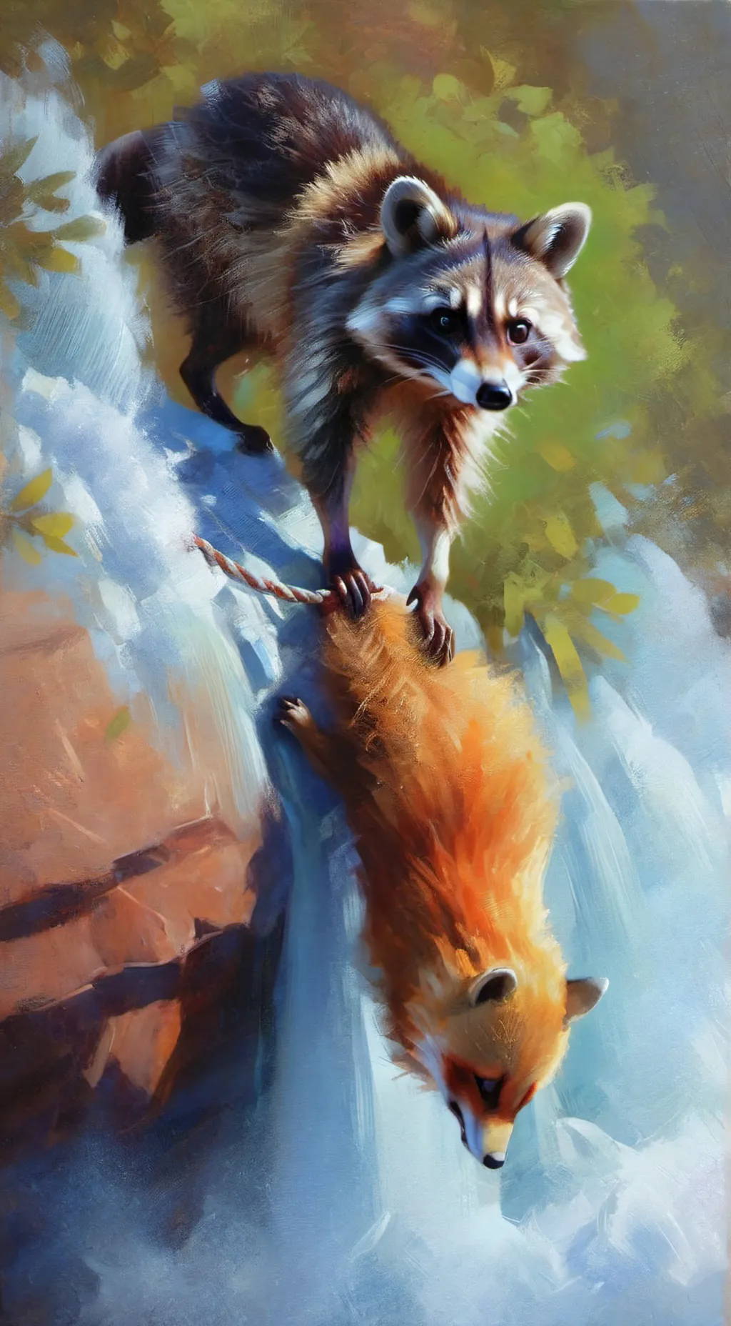 ai character: Roscoe the raccoon background