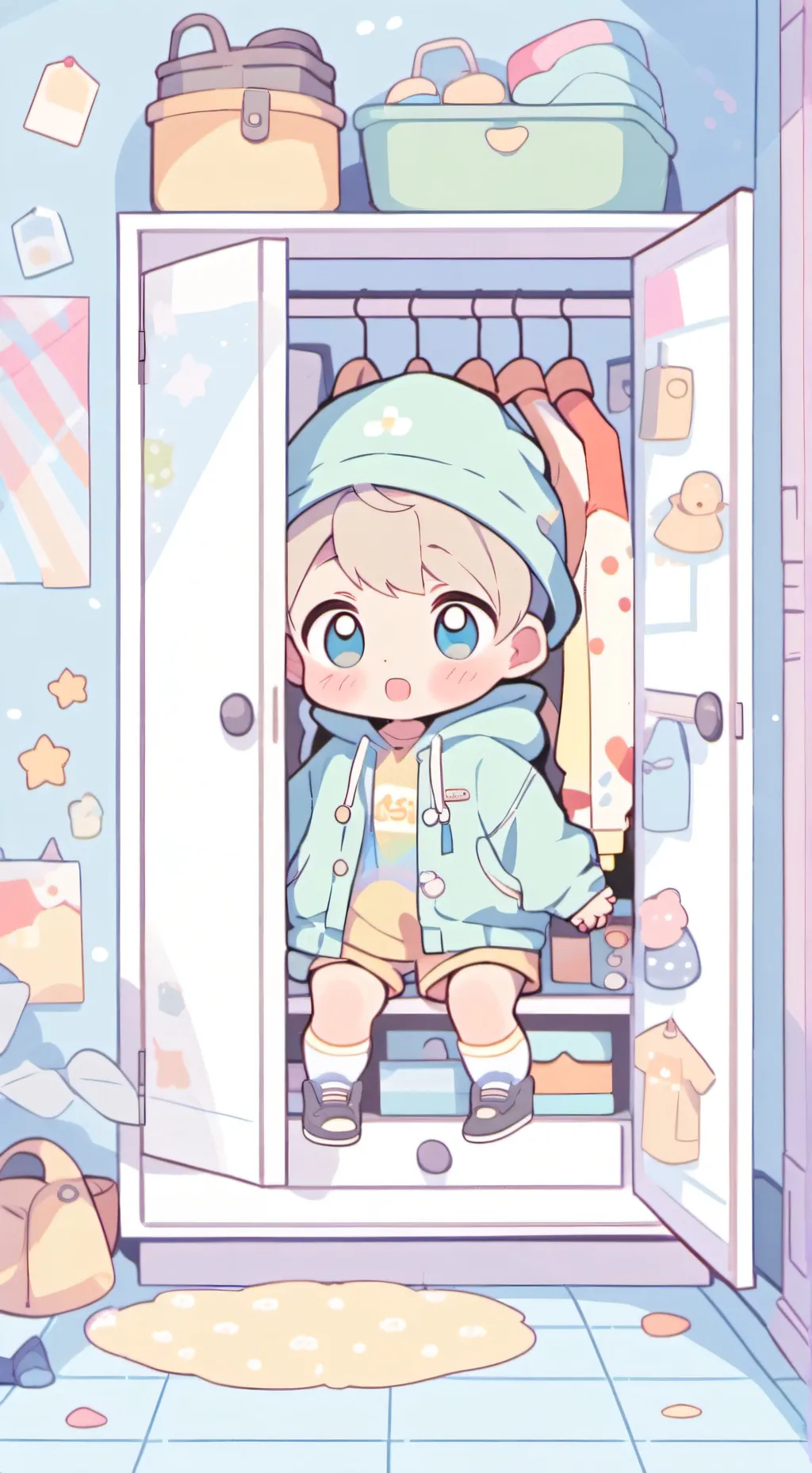 ai character: Closet babies background