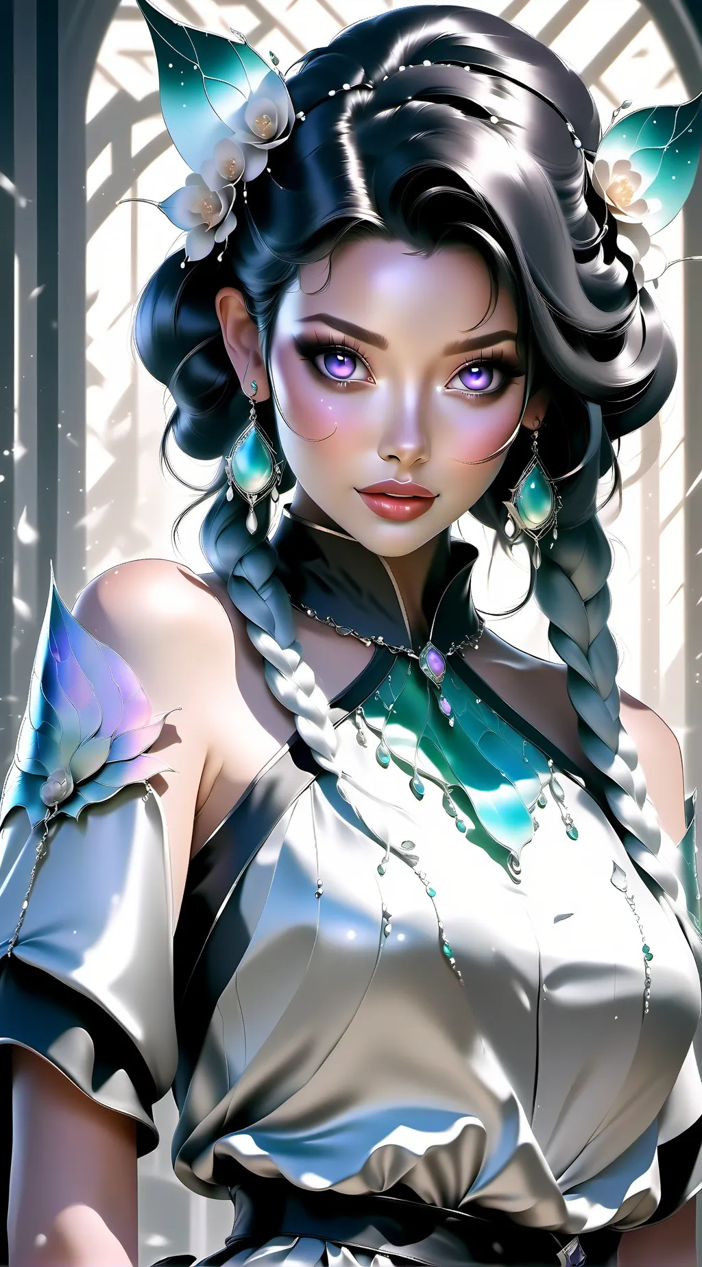 ai character: Feminine skin suit background