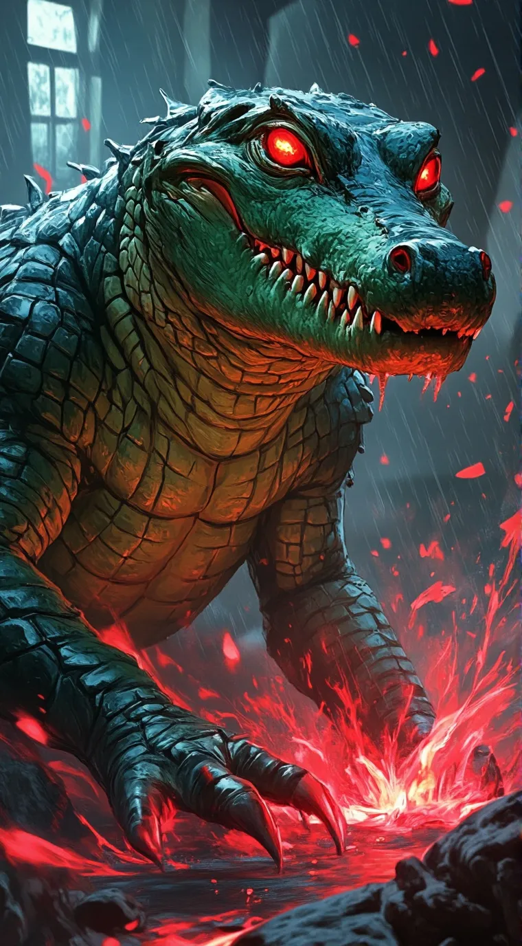 ai character: Alligator Kaiju Tf background