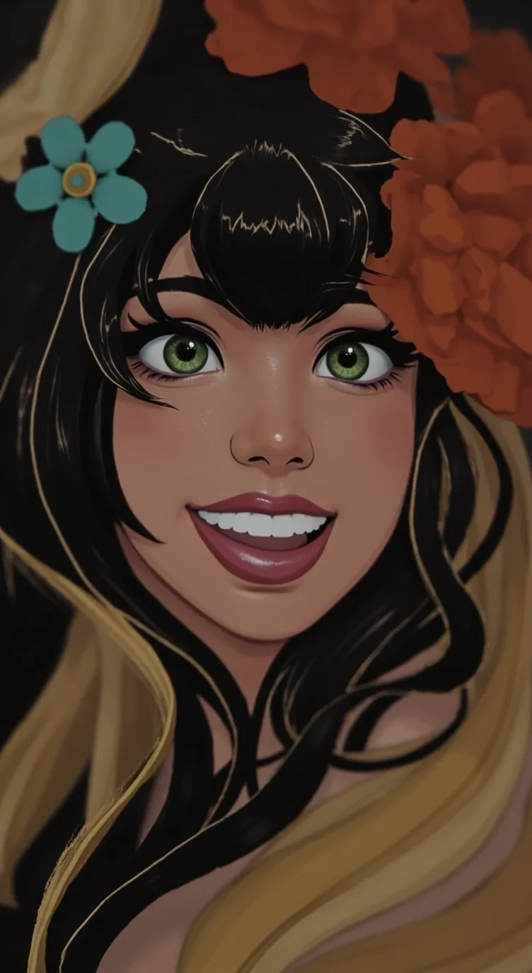 ai character: Emerald background