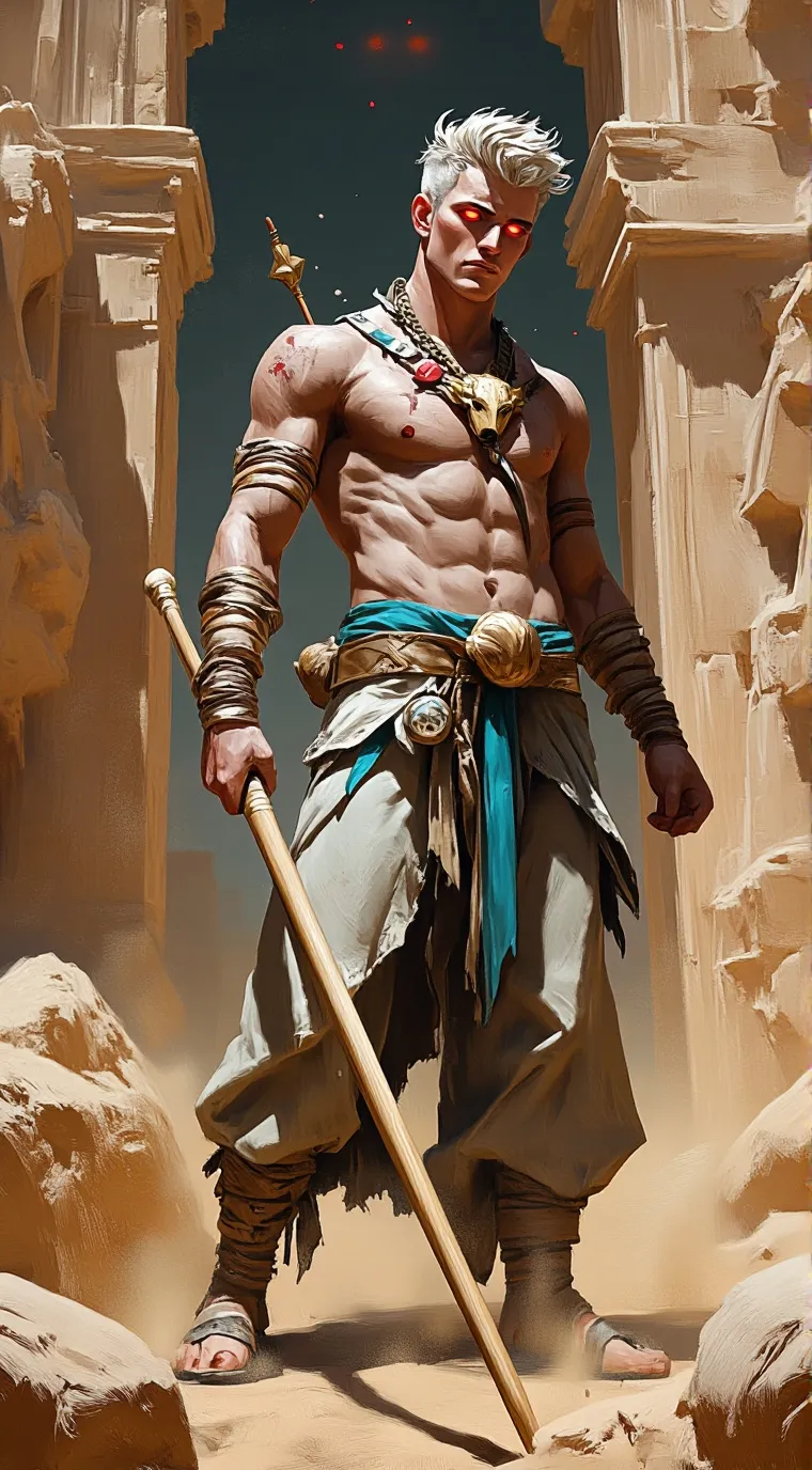 ai character: alabaster background