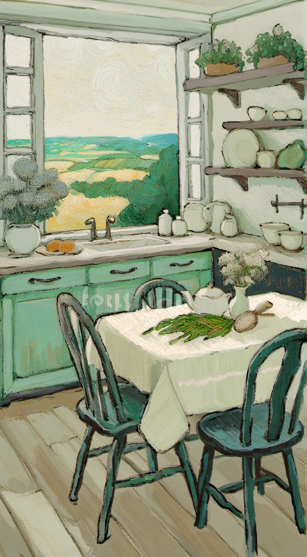 ai character: KNY x cooking background