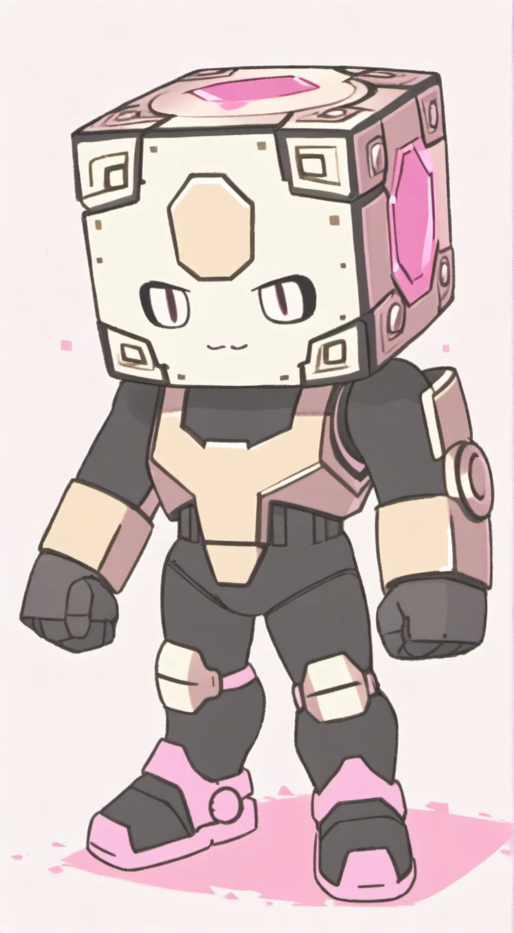 ai character: golden cube background