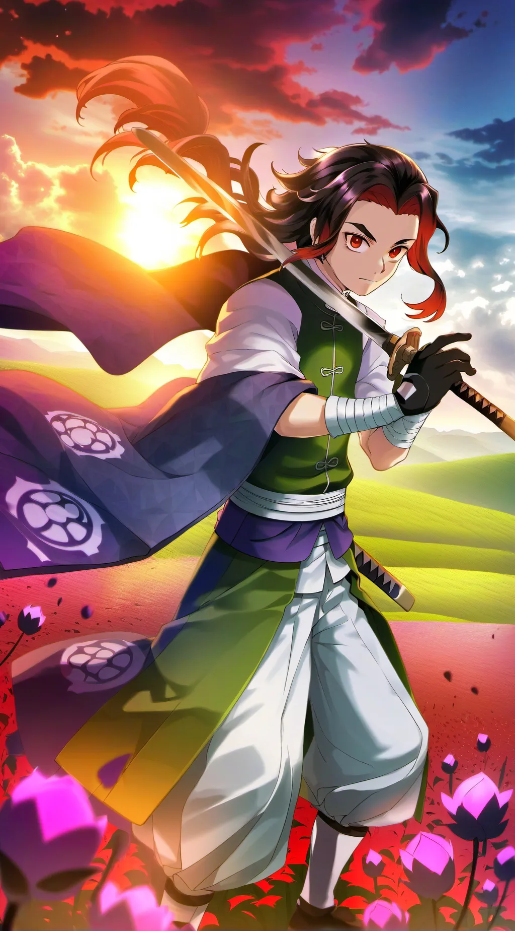 ai character: Kny no roots  background