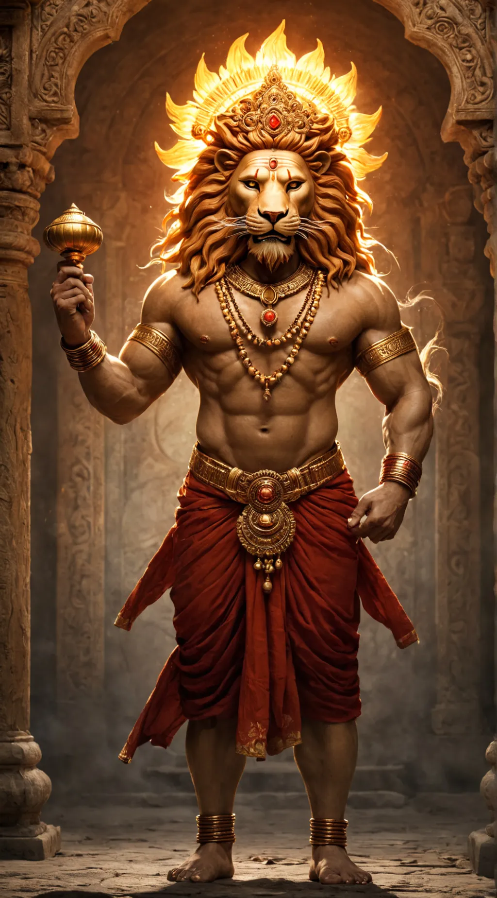 ai character: N A R A S I M H A background