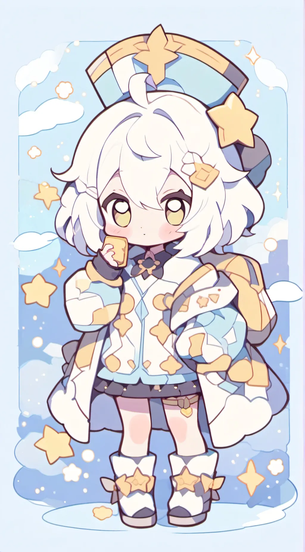 ai character: golden cheese background