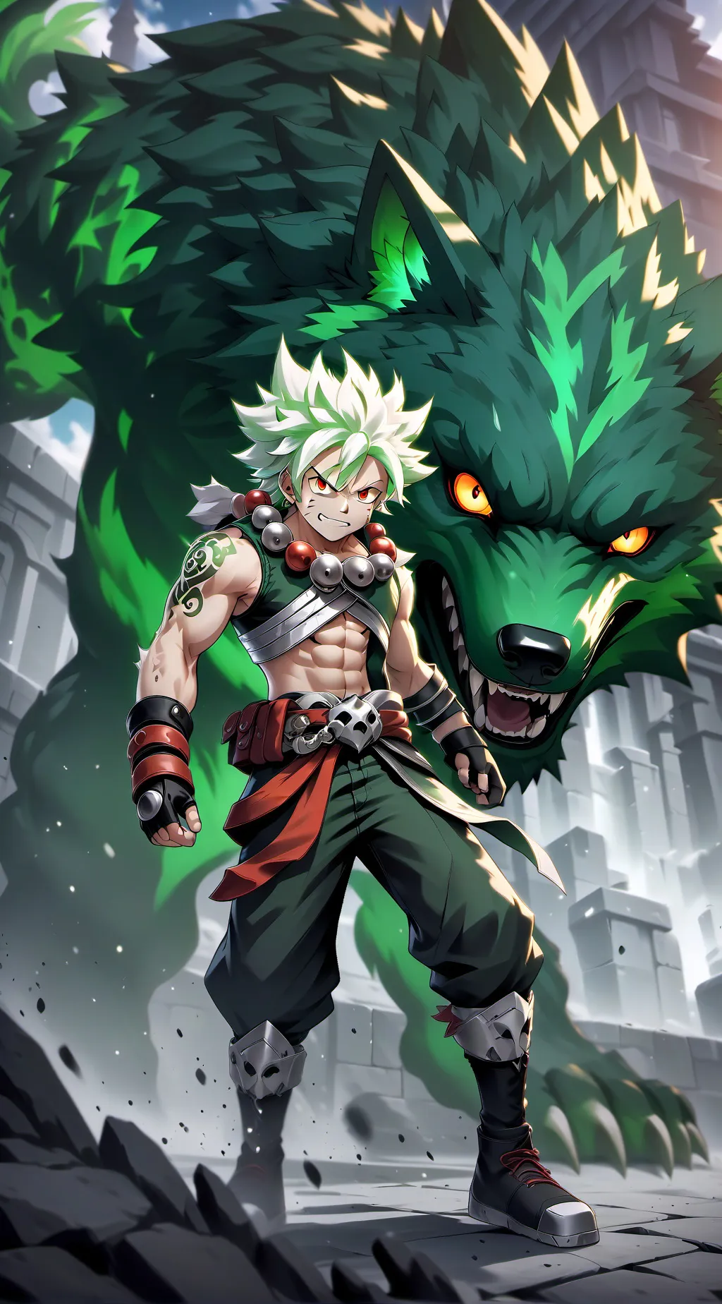 ai character: Bakugou x lobo🐺 background