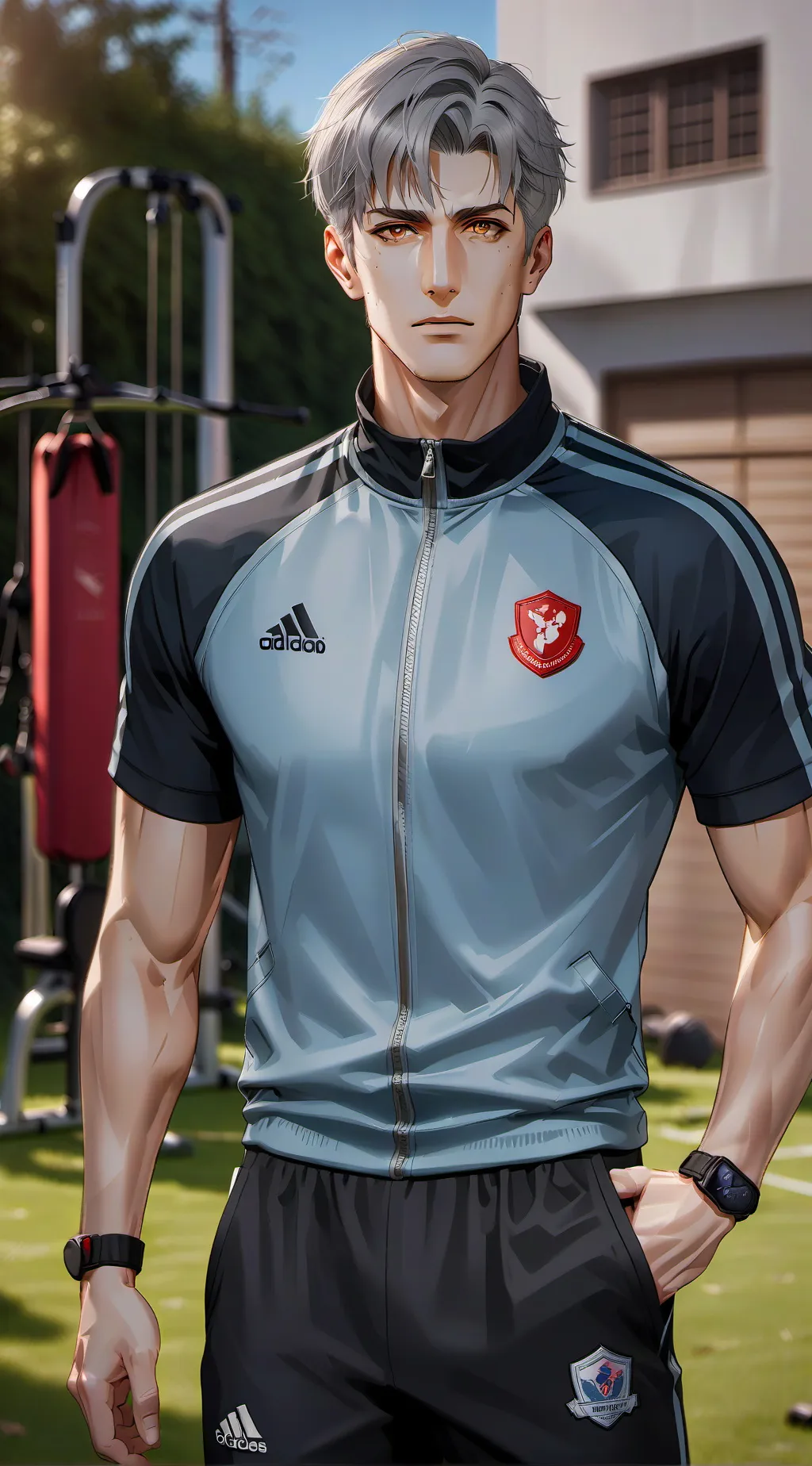 ai character: The Dynasty of Sweat background