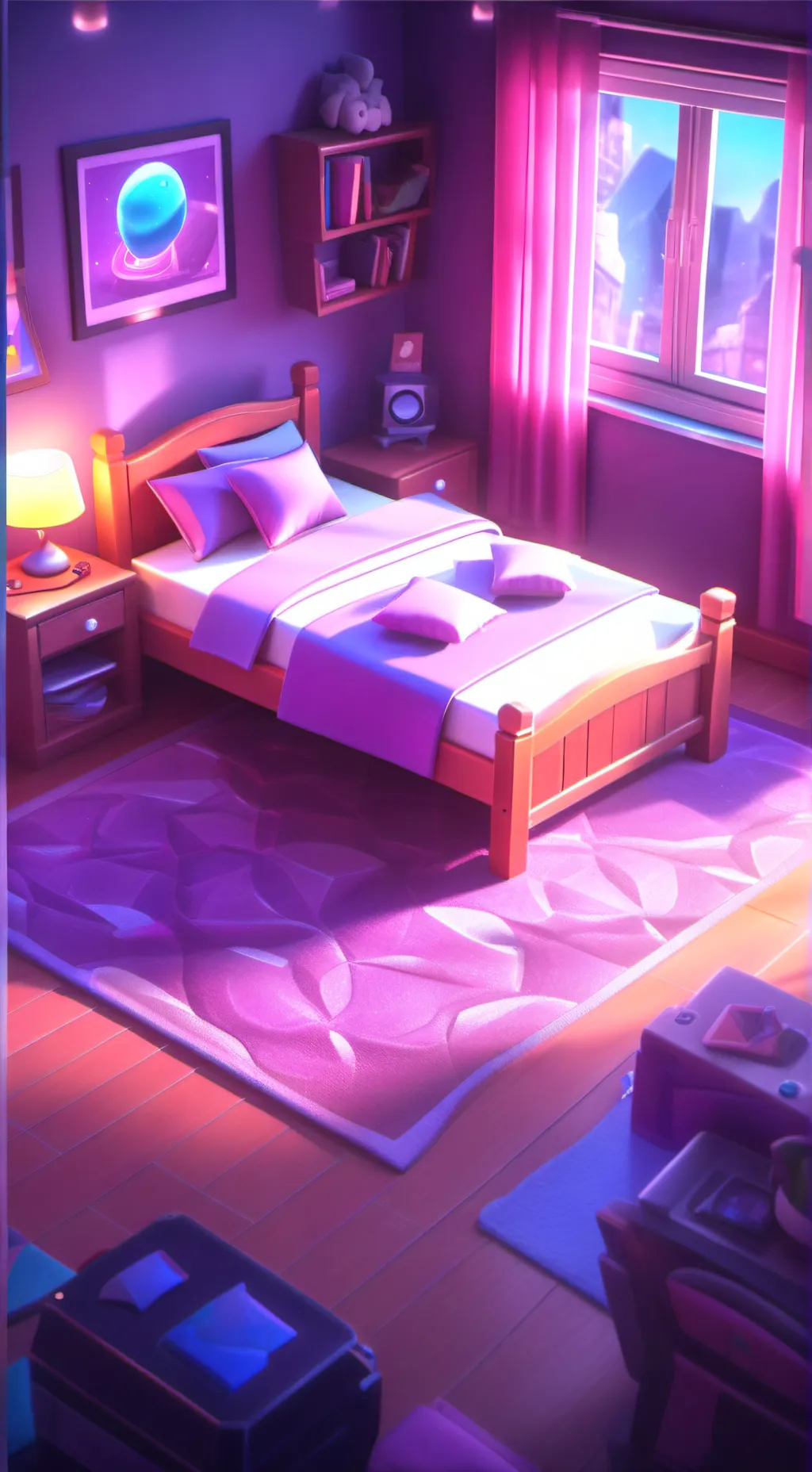 ai character: sleepover background