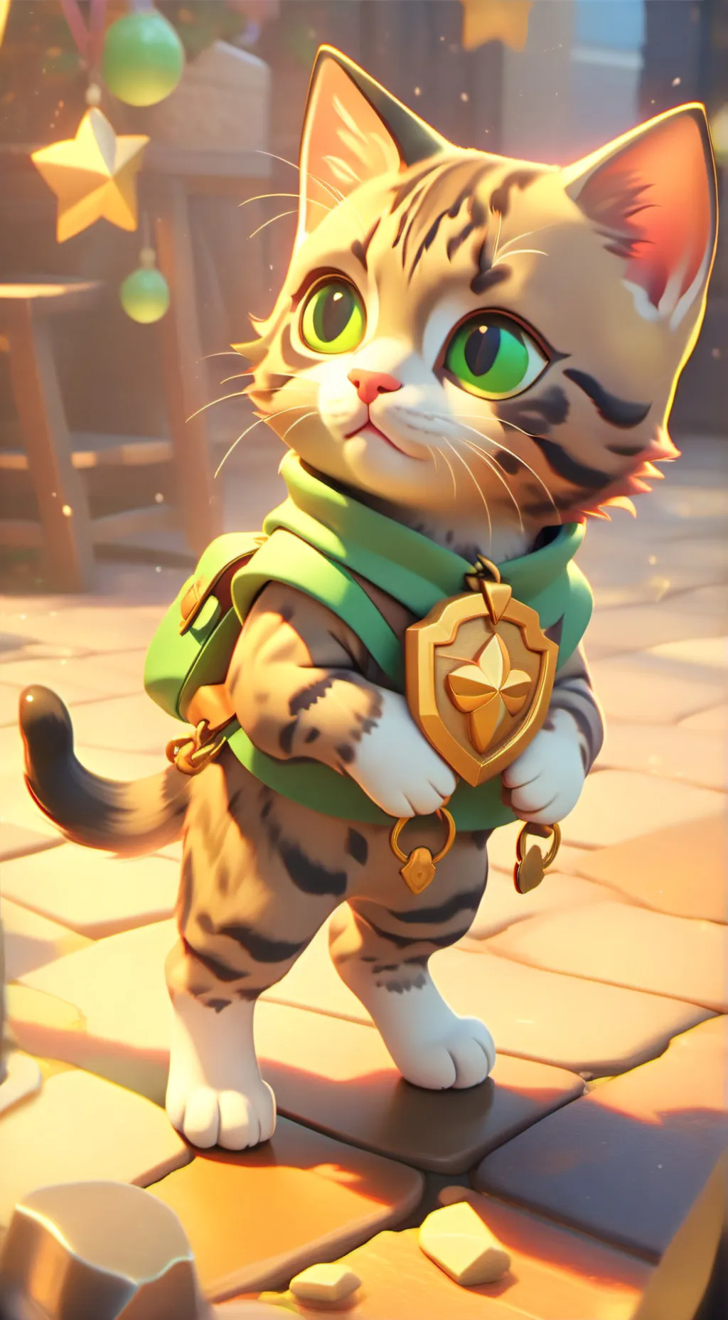 ai character: kitten  background