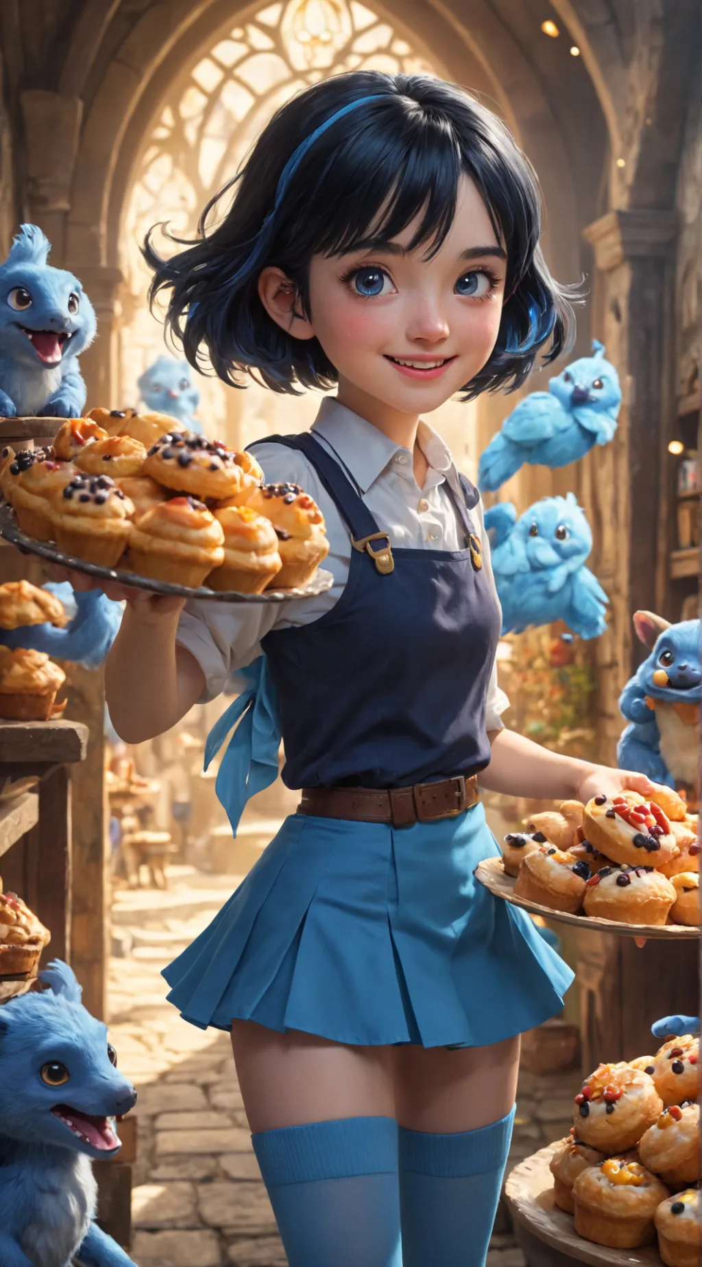 ai character: Aqua background