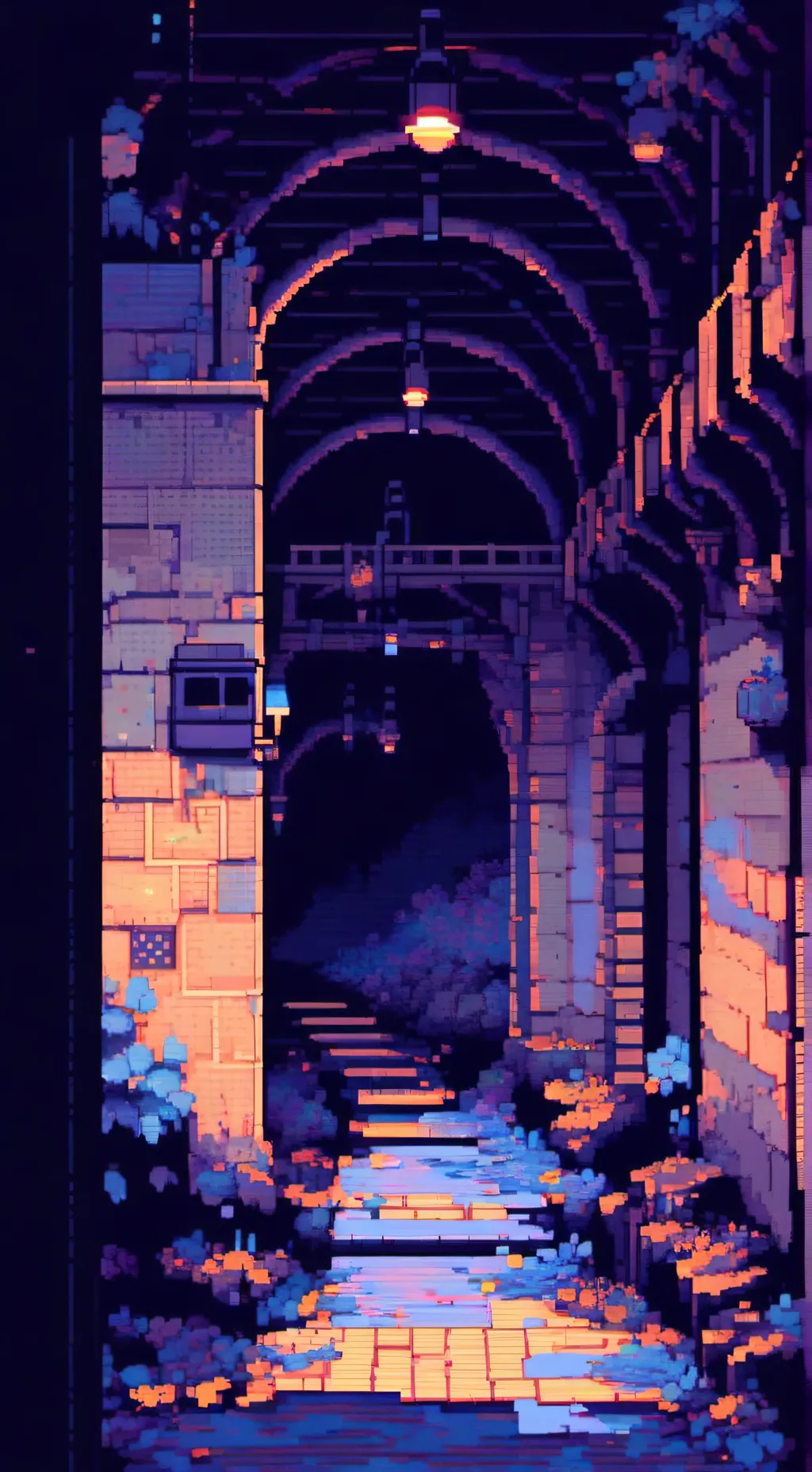 ai character: mysterious tunnel background