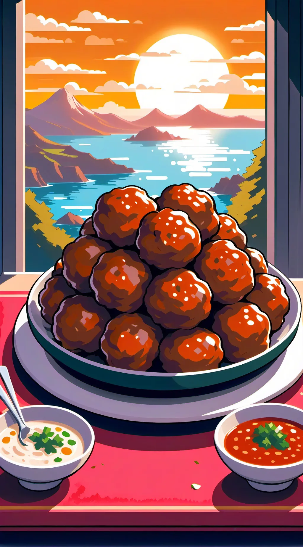 ai character: Sunset Chef background