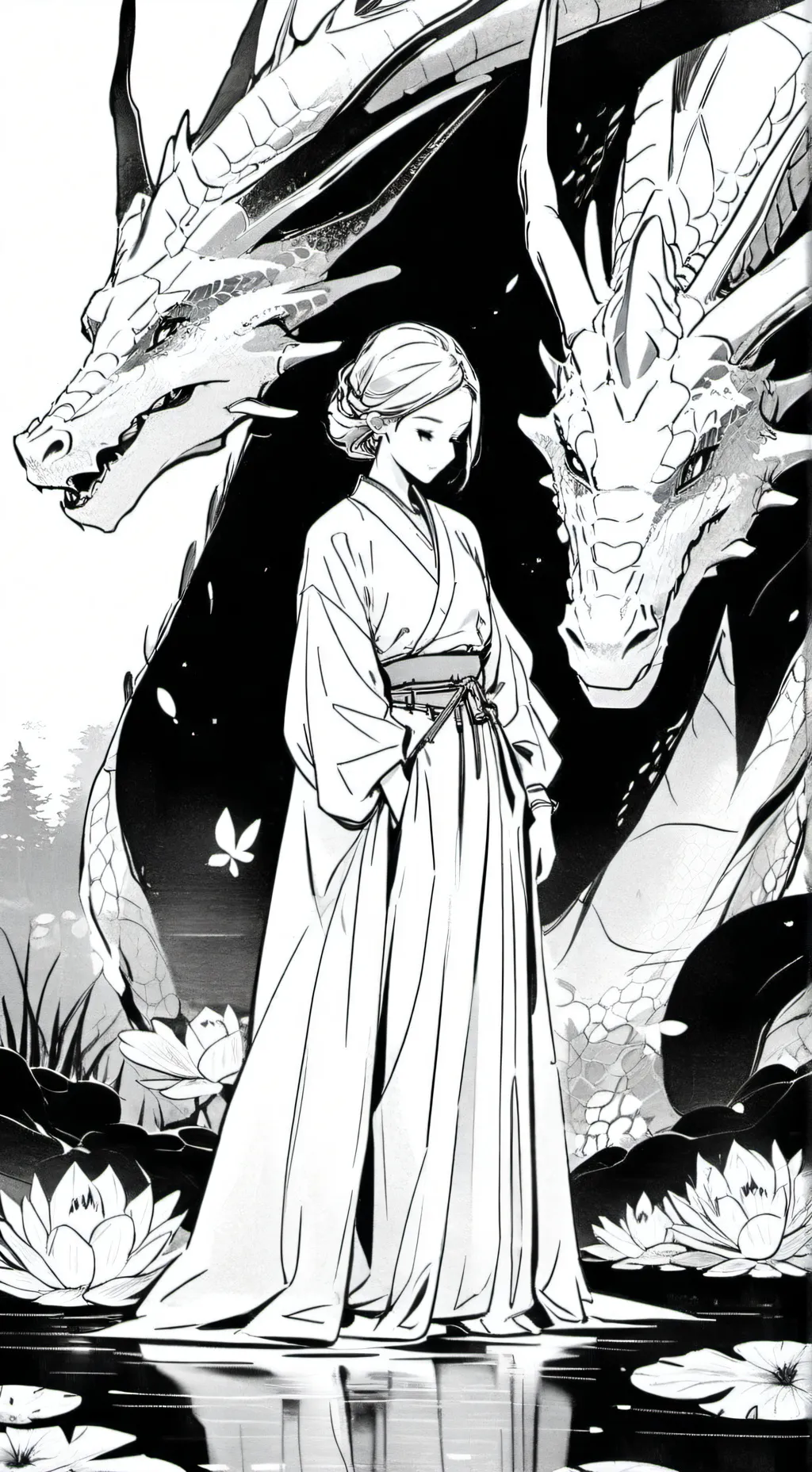 ai character: Lace background