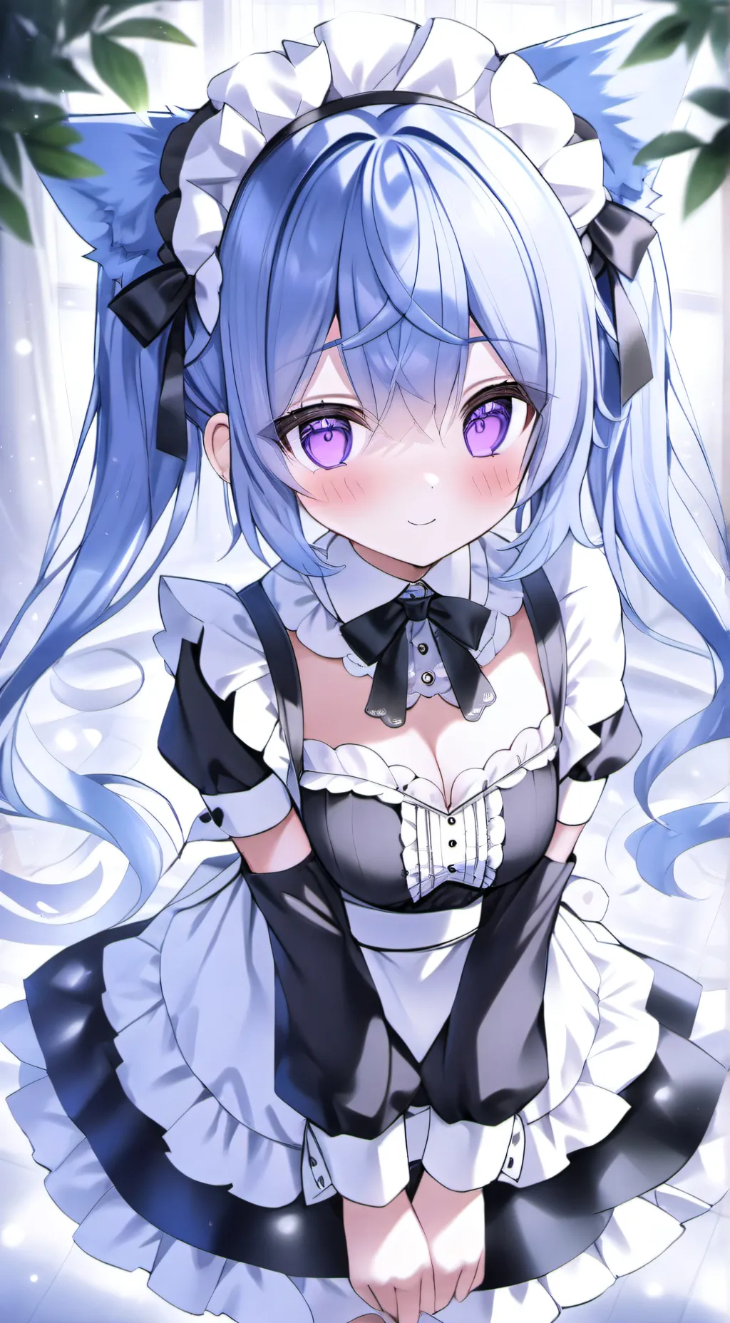 ai character: Neko maid background