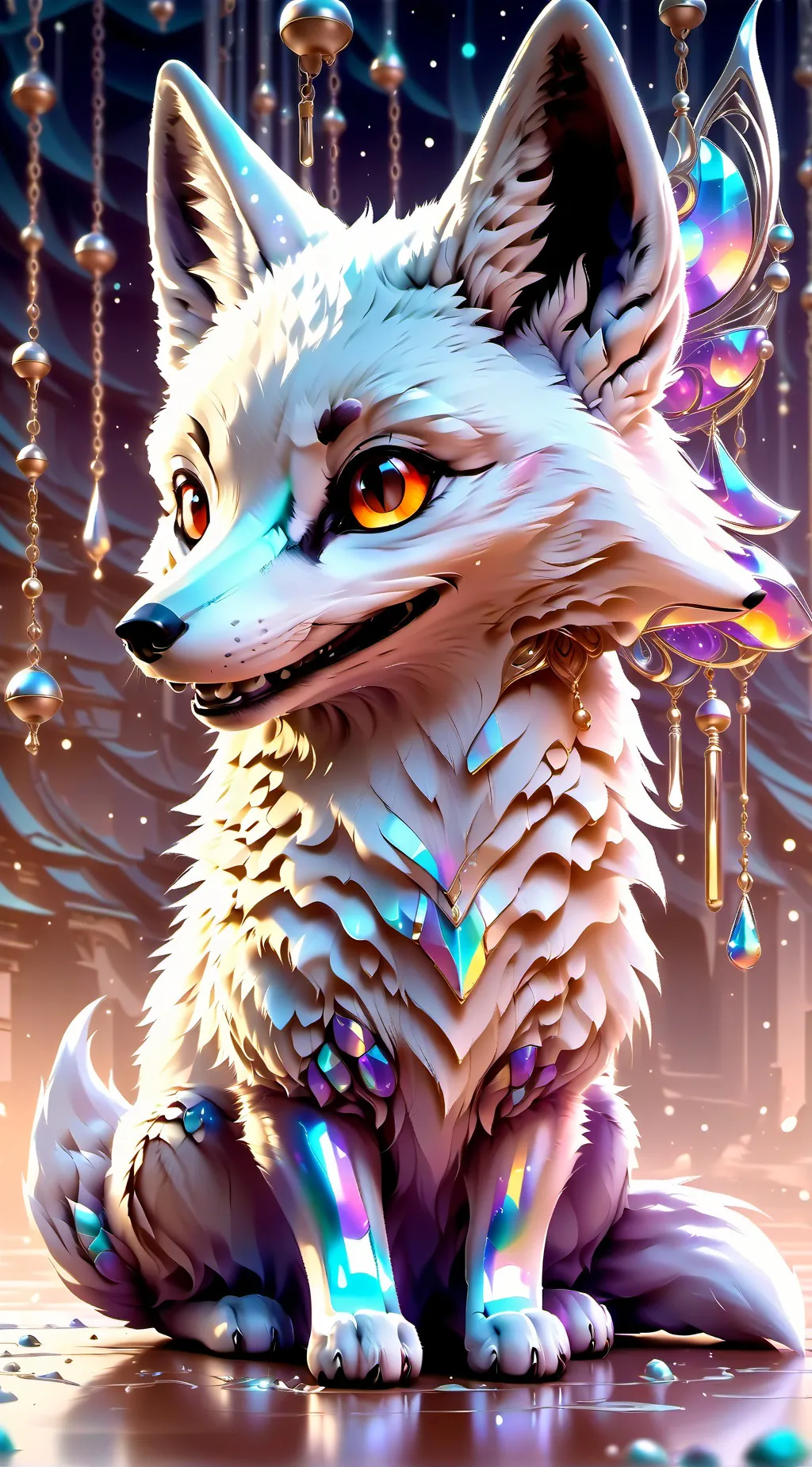 ai character: giant fox  background
