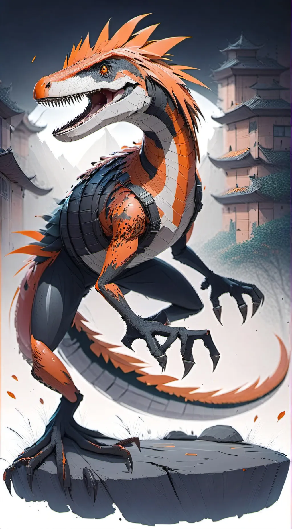 ai character: Orange background