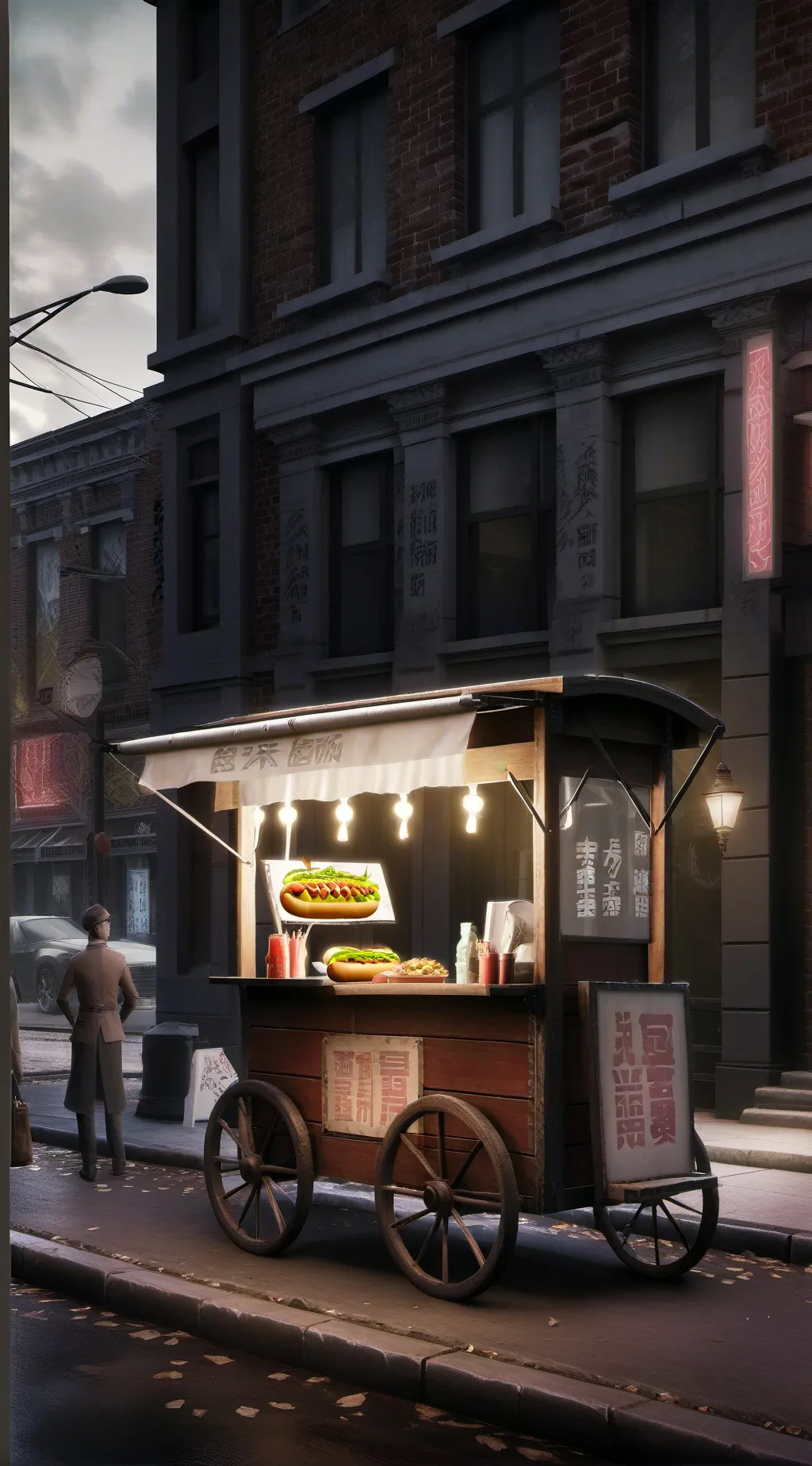 ai character: Street Cart to Cul background