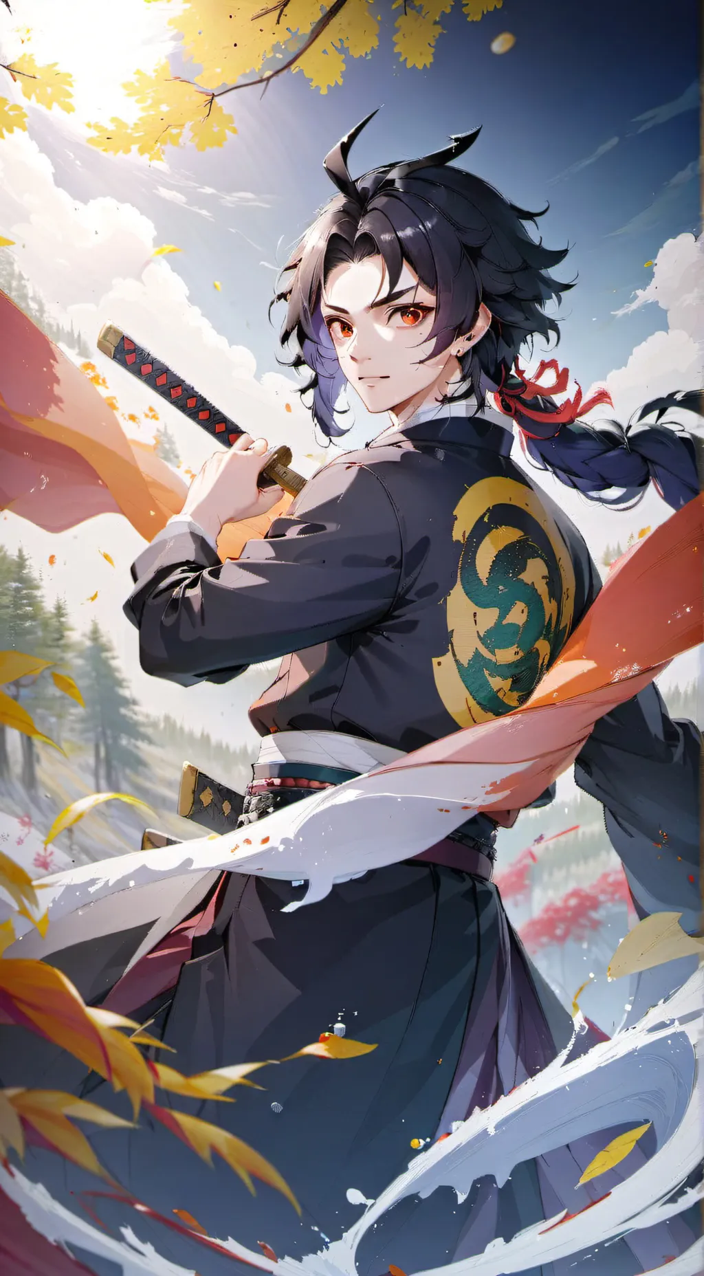 ai character: HASHIRA HALLOWEEN background