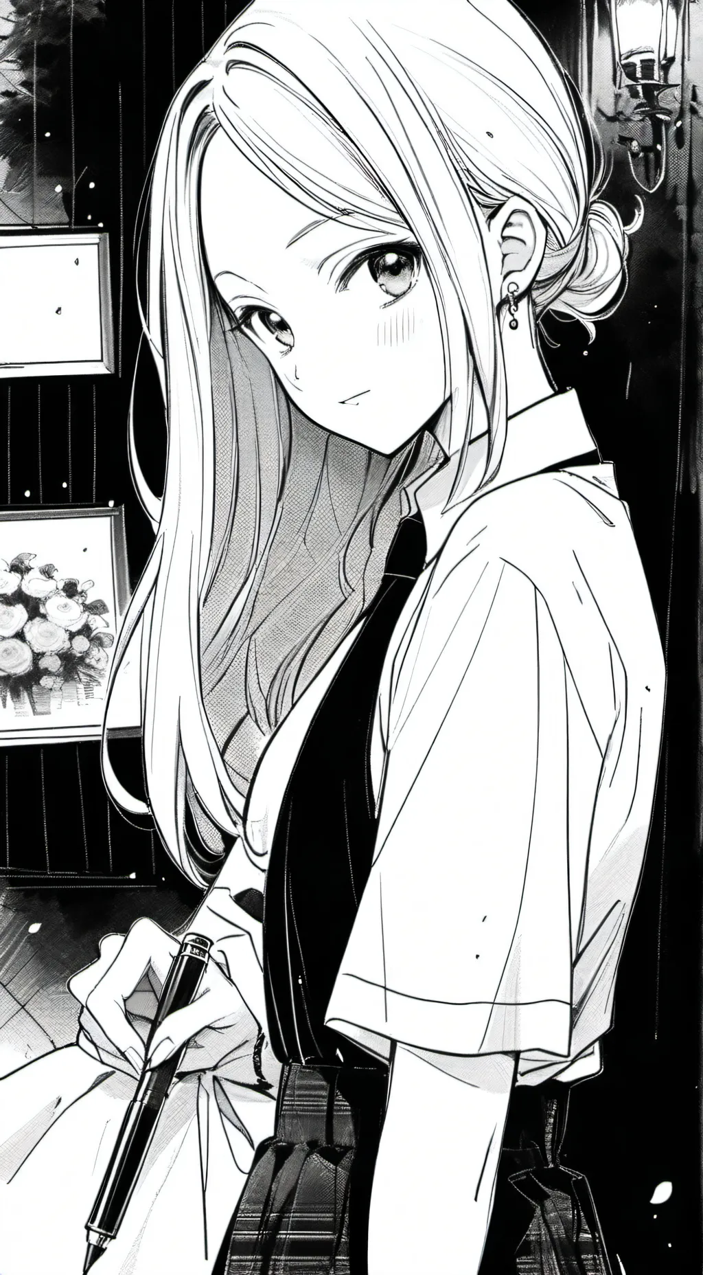 ai character: Elaine  background